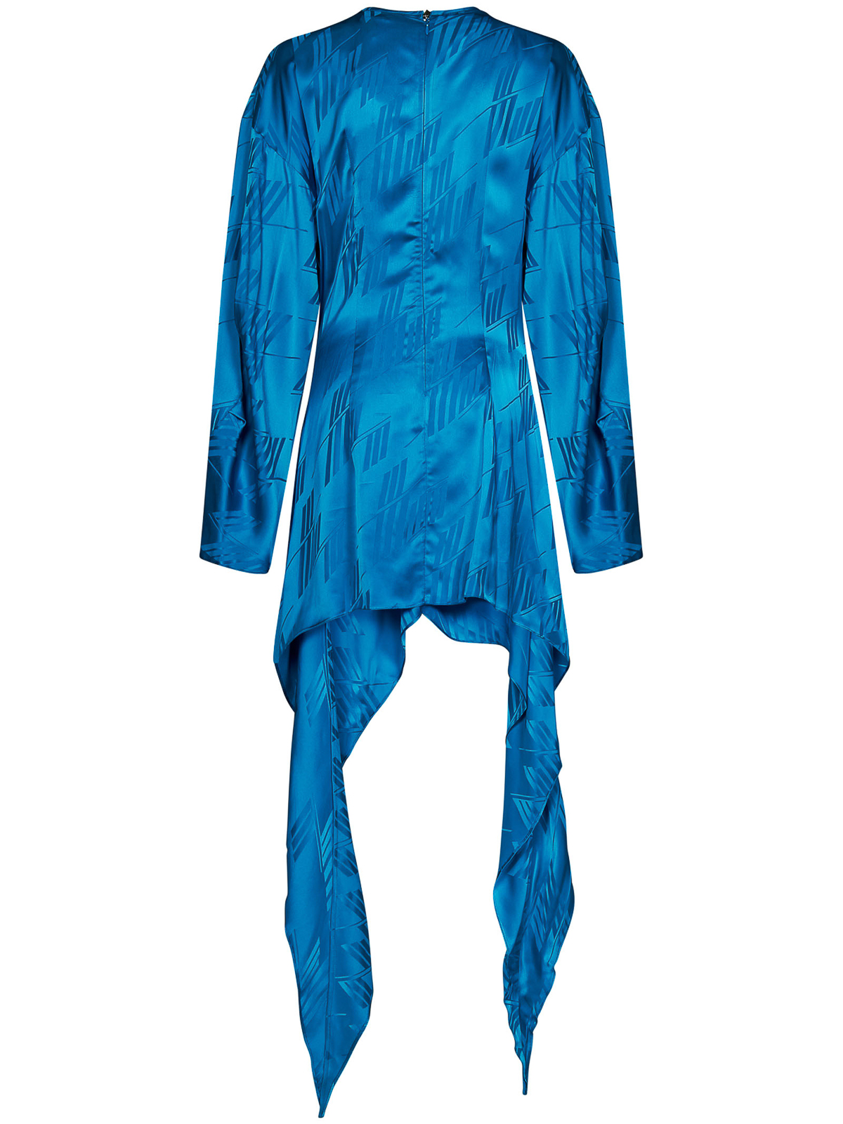 Shop Attico Blue Fluid Satin  Mini Dress In Azul