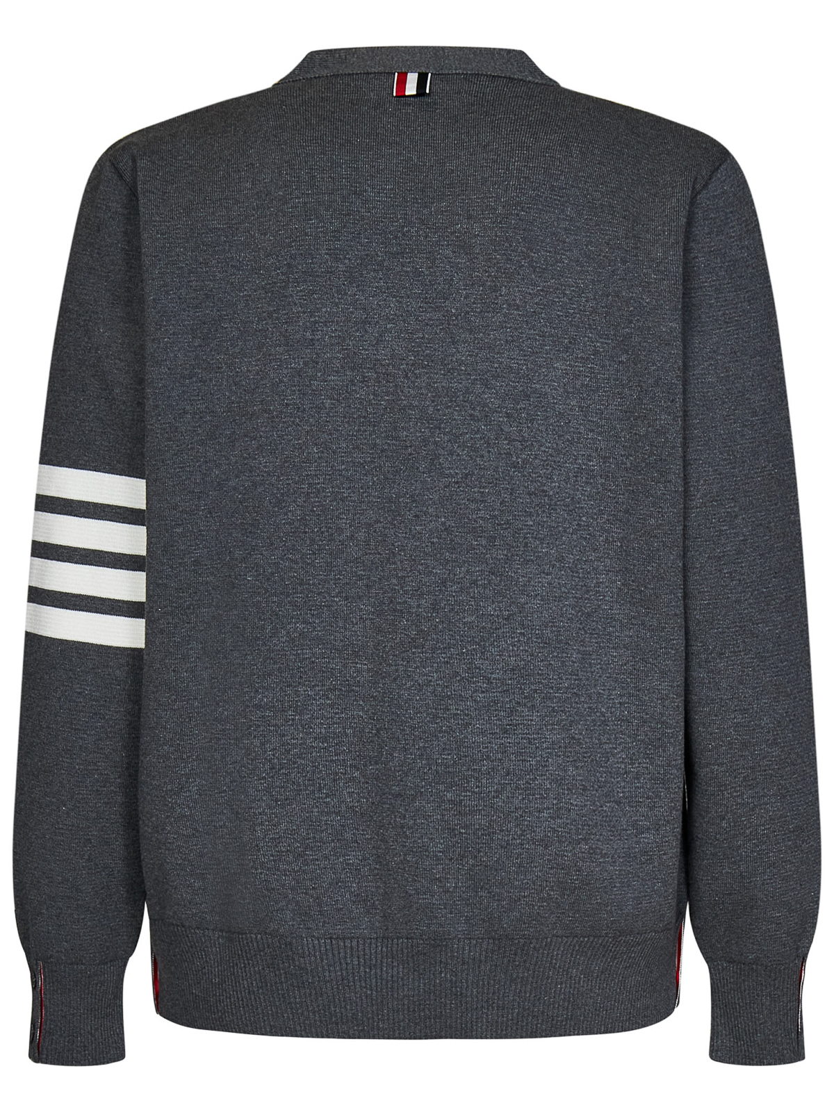 Shop Thom Browne Milano Stitch Cotton V-neck Cardigan In Grey