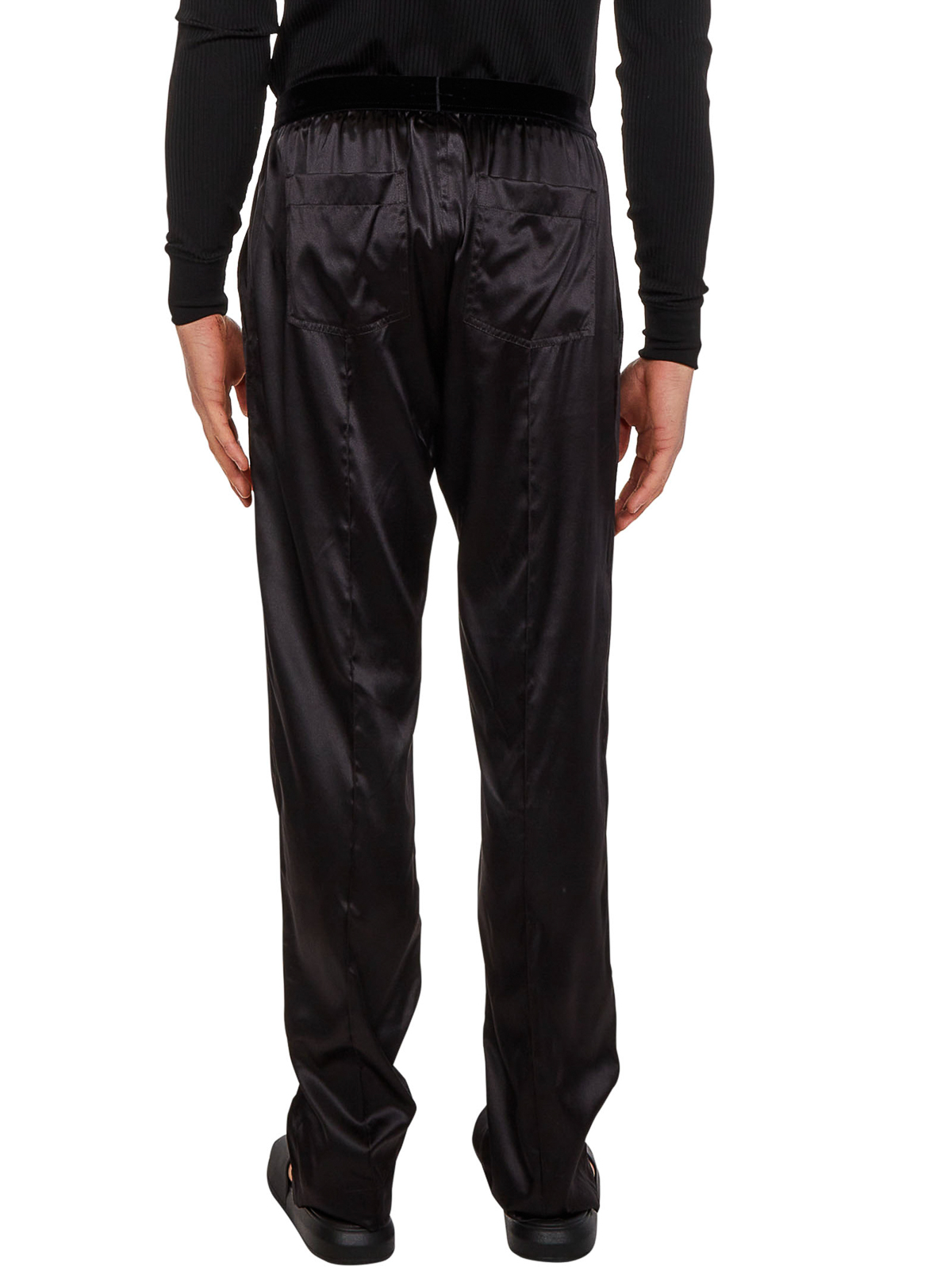 Shop Tom Ford Dark Brown Silk Satin Pajama Pants