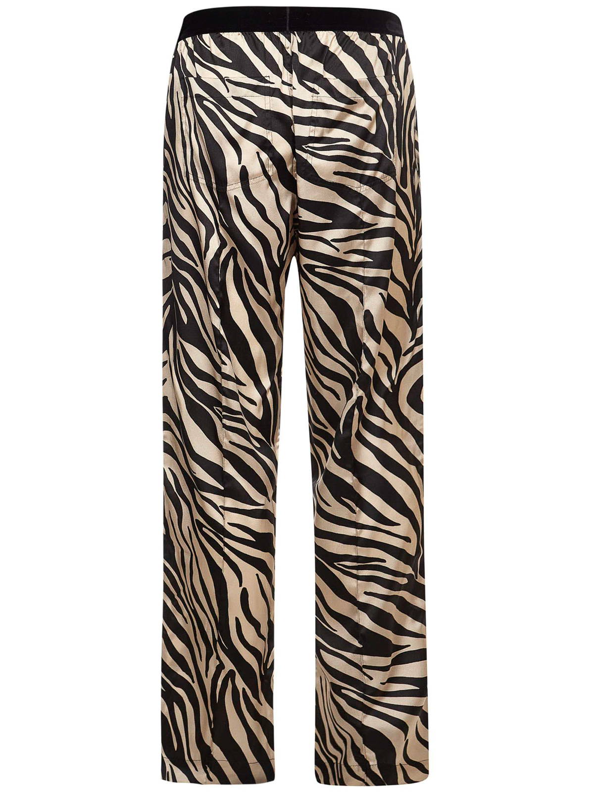 Shop Tom Ford Black And Ivory Stretch Silk Pajama Pants