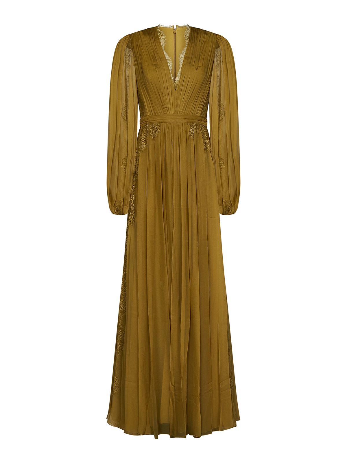 Evening dresses Zuhair murad - Long mustard-colored dress in pleated ...