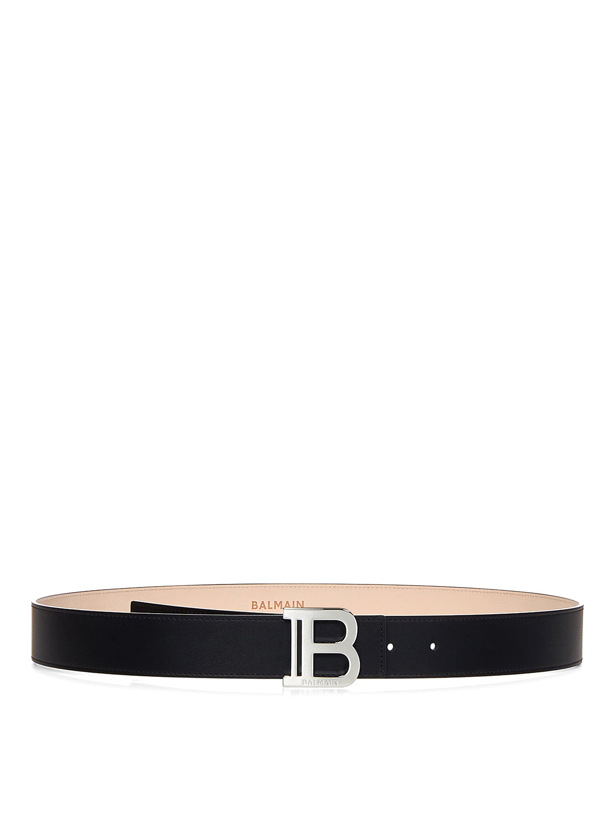 Balmain Black smooth calfskin belt - Black - Men