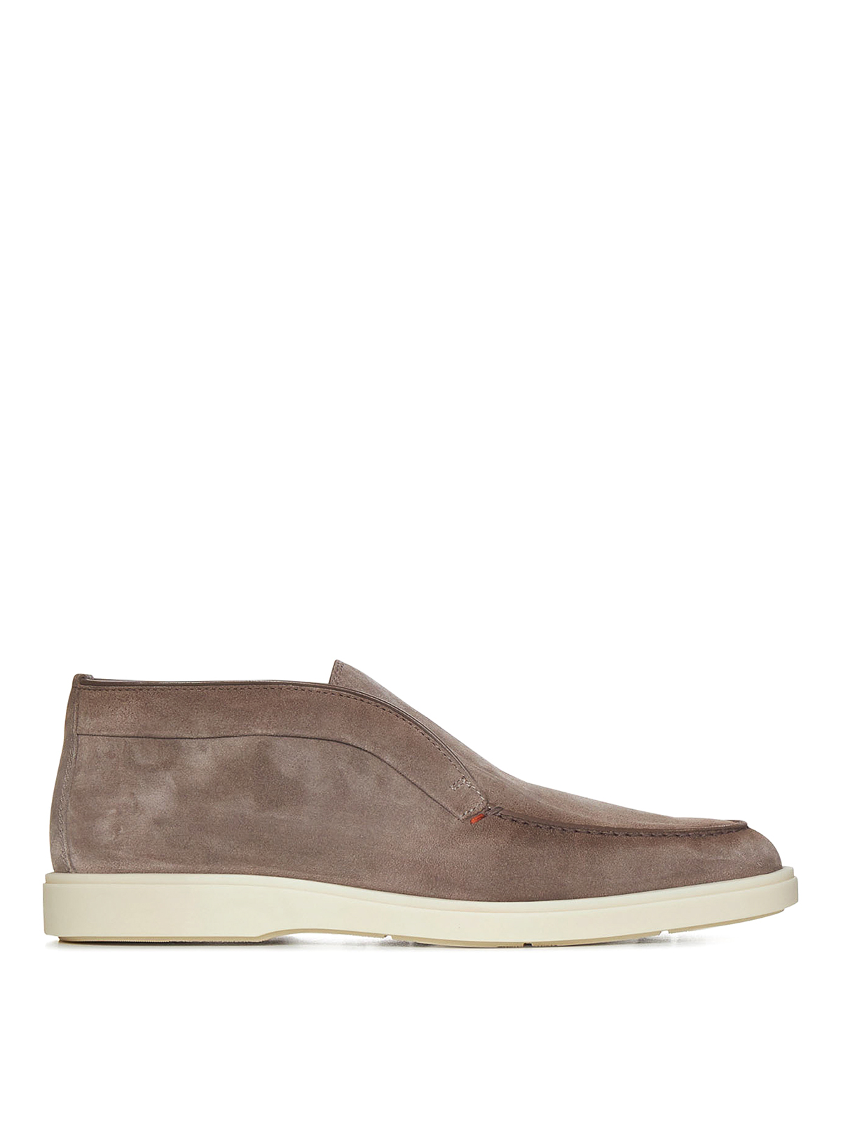 Santoni Desert Ankle Boots In Taupe Suede In Beige