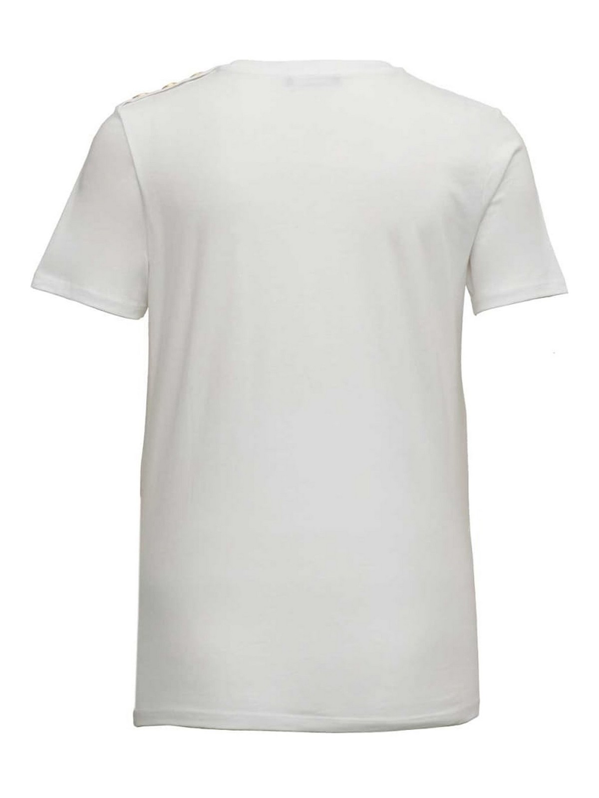 Tシャツ・カットソー BALMAIN Women Tops BF1EF005BB02GAB White T-shirt with Balmain Paris print white white - Women | BALMAIN