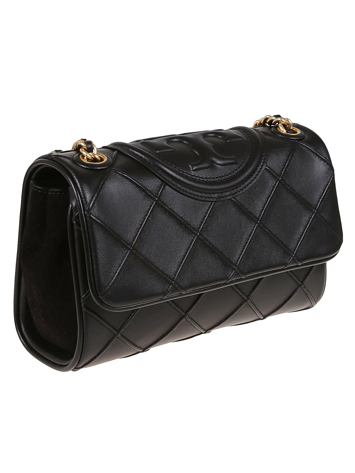 Tory Burch Women's Fleming Convertible Shoulder Bag, Black, One Size:  Handbags