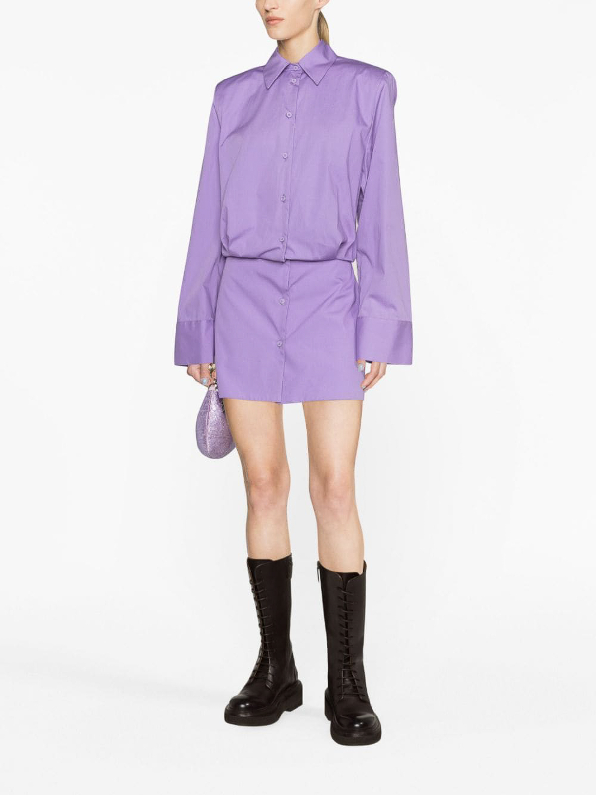 Shop Attico `margot` Mini Dress In Purple