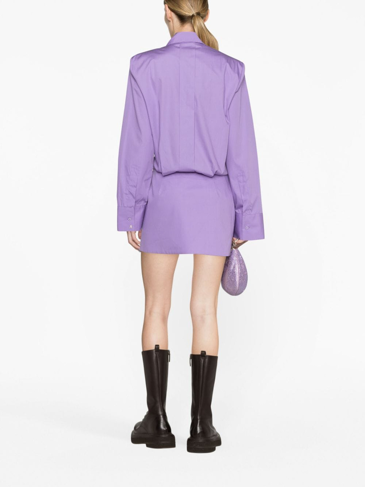 Shop Attico `margot` Mini Dress In Purple