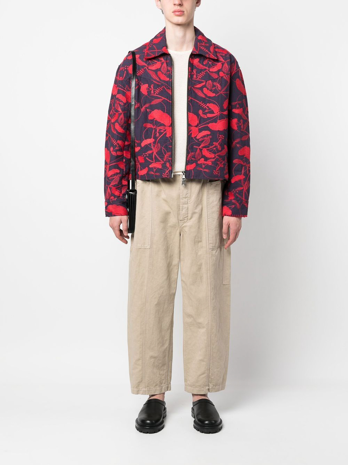 Andersson Bell Flower embroidery zip-up jacket - Men | AWA514MNAVY