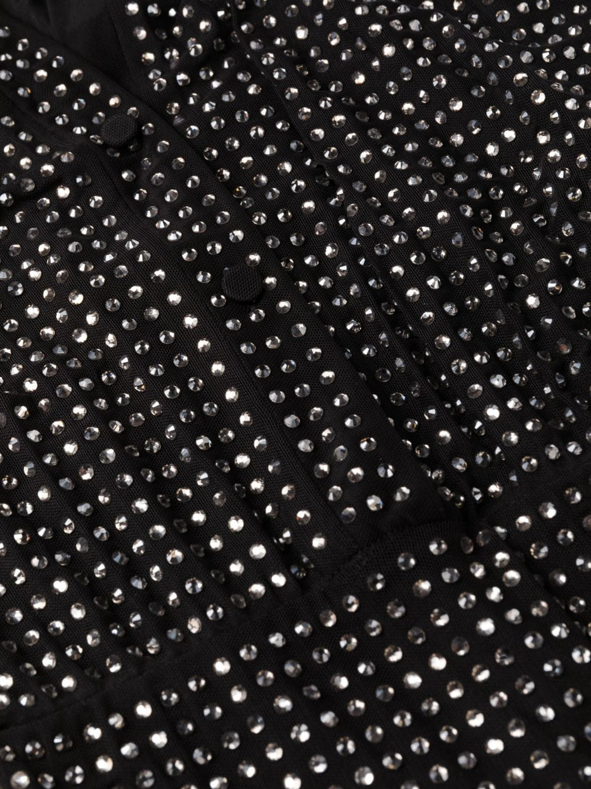 Self Portrait Rhinestone mini shirt dress - Black Self Portrait Rhinestone mini shirt dress - Black