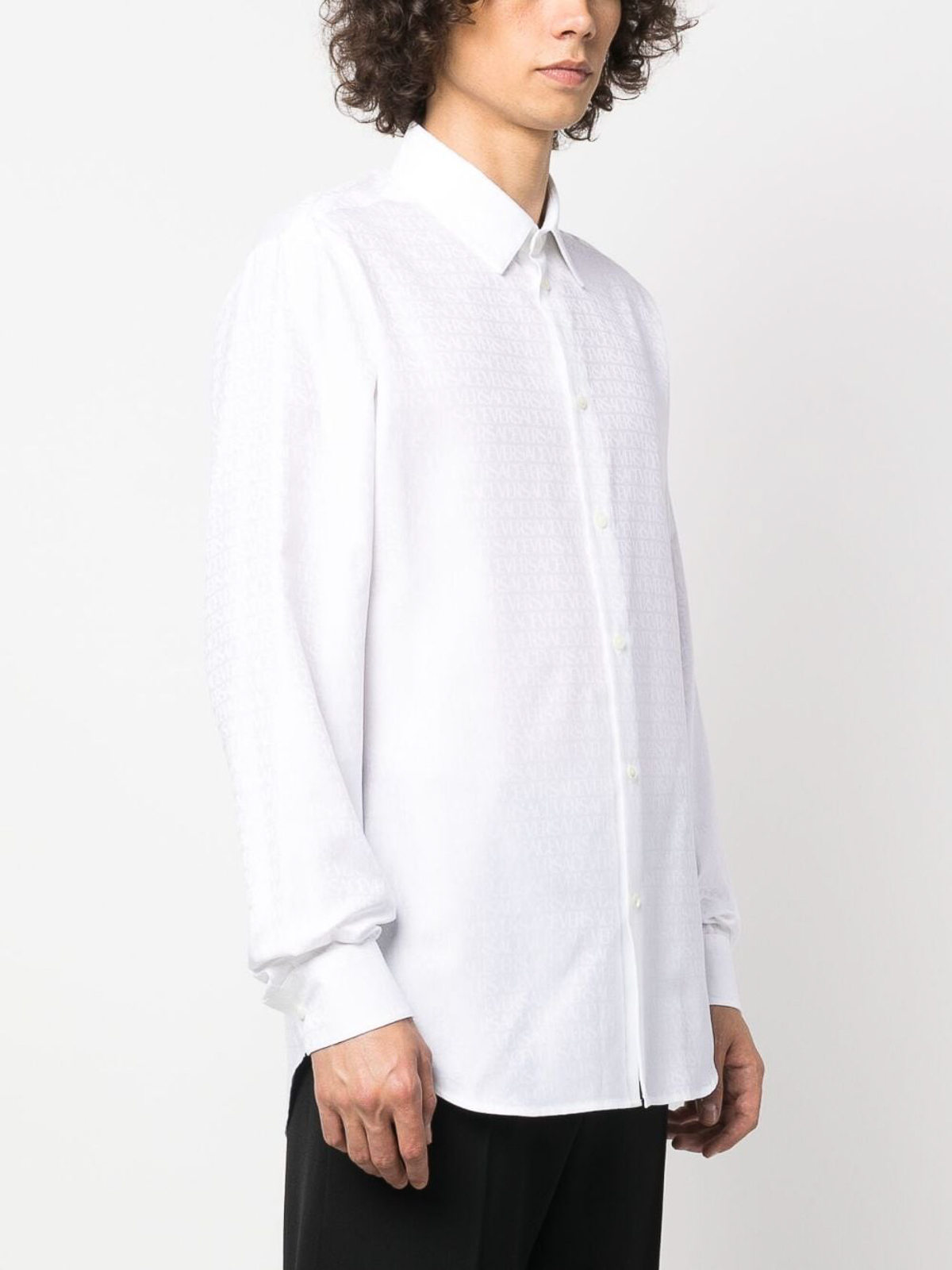 Shop Versace ` All Over` Informal Shirt In Blanco