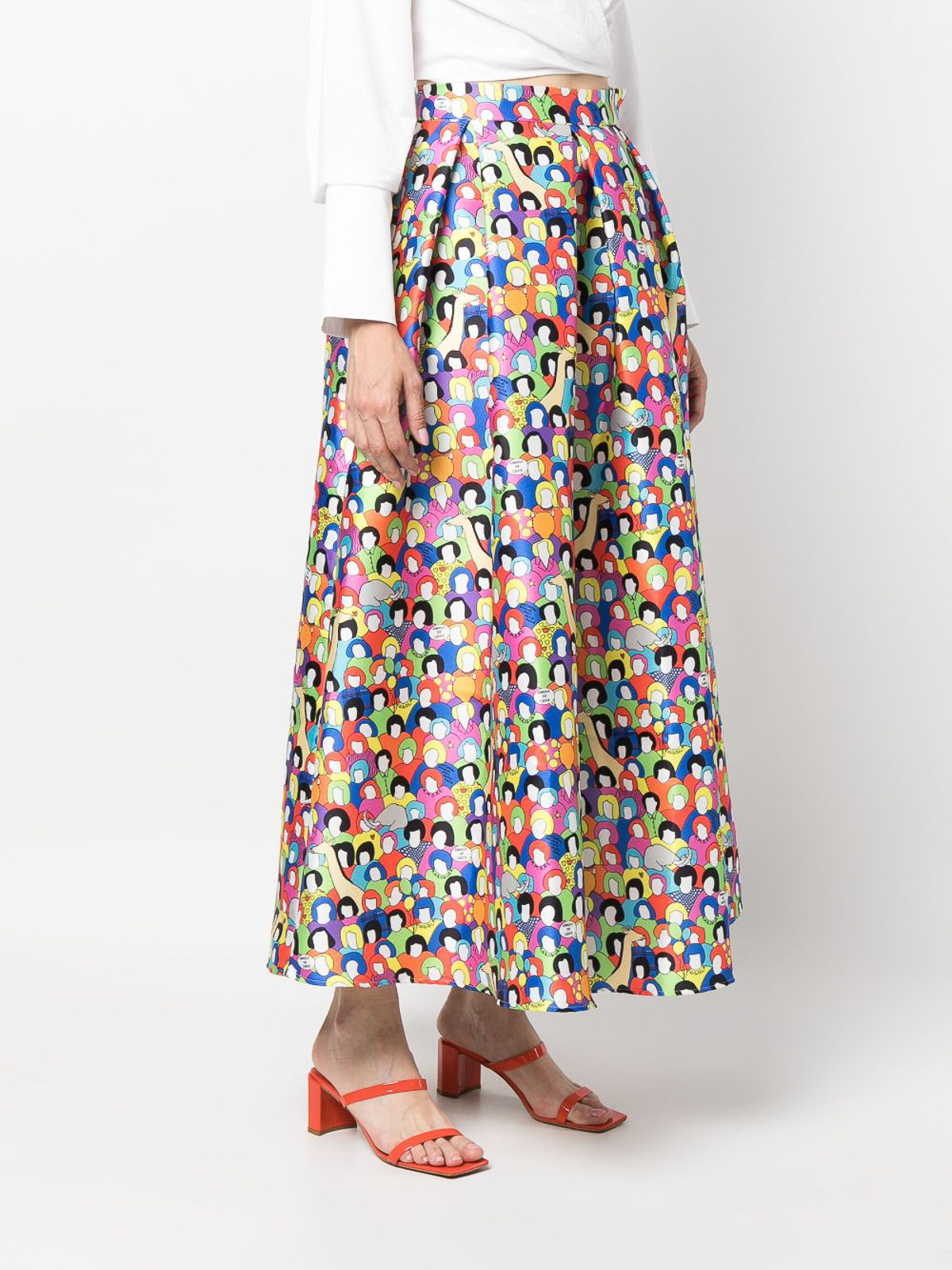 スカート ALESSANDRO ENRIQUEZ Women Mid Skirts AE SK01 DU 017ONDE Gree Alessandro Enriquez Printed Midi Skirt In Green | ModeSens