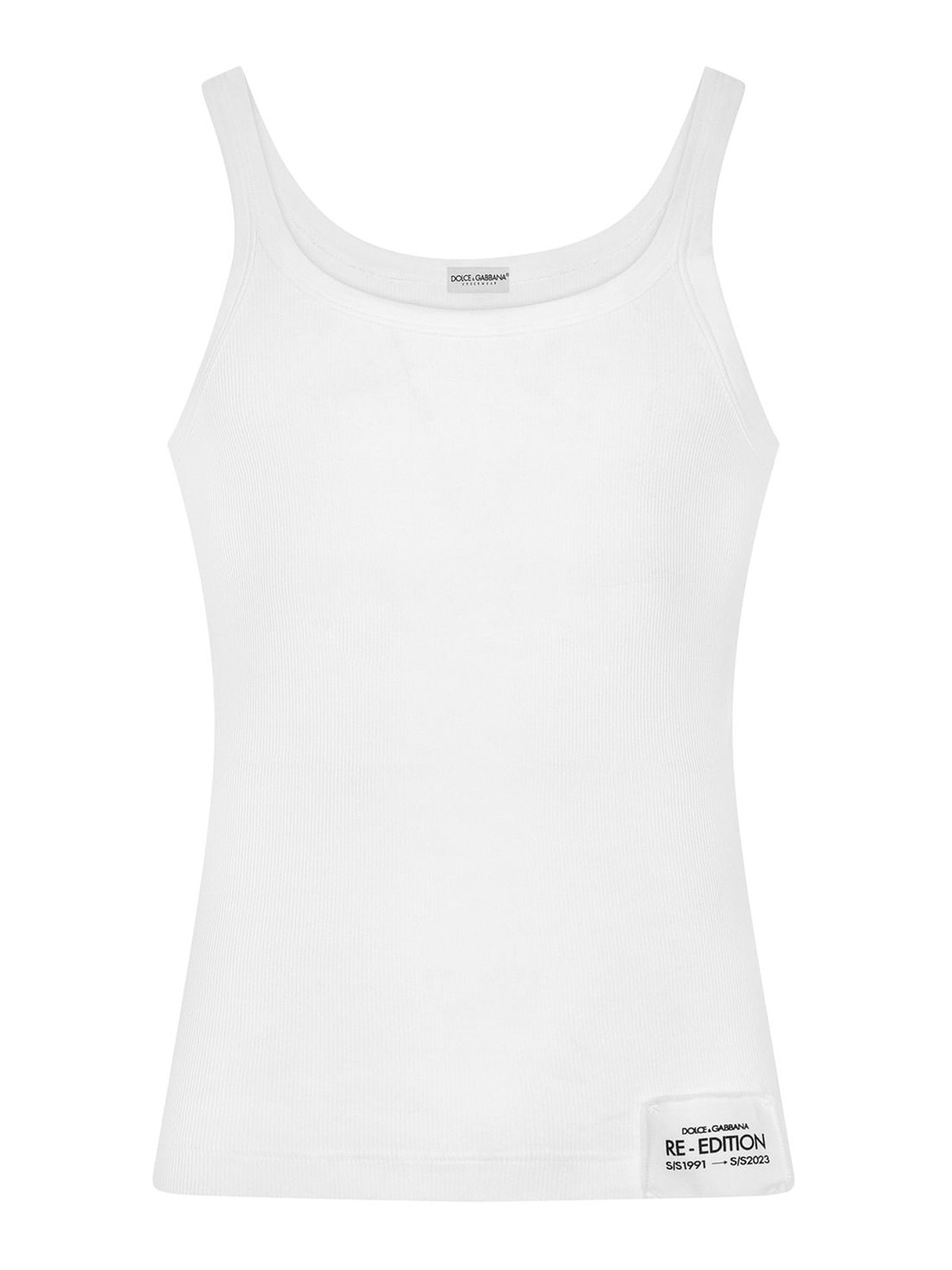 Shop Dolce & Gabbana `marcello` Tank Top Undershirt In White