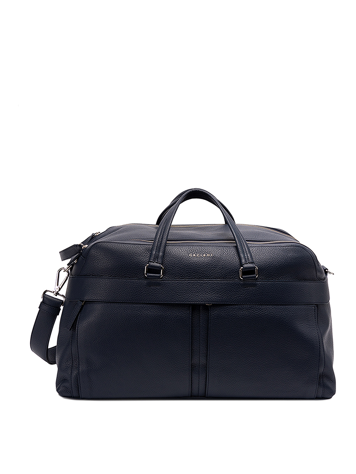 Shop Orciani `micron` Leather Holdall In Azul Oscuro