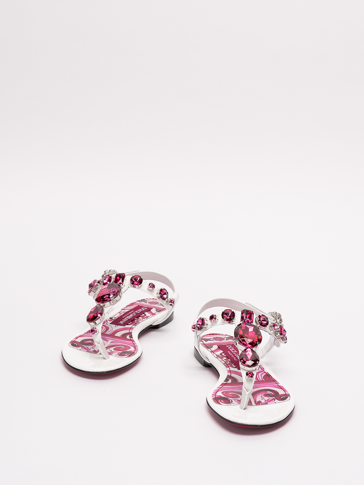Shop Dolce & Gabbana Leather Thong Sandals In Beis