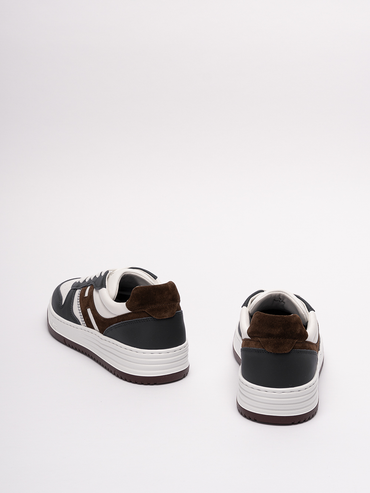 Shop Hogan `h630` Leather Sneakers In Beis