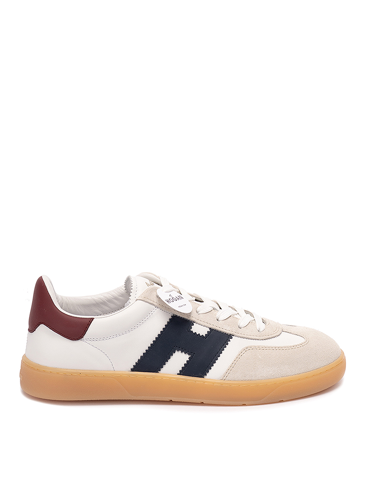 Shop Hogan `h647` Leather Sneakers In Beis