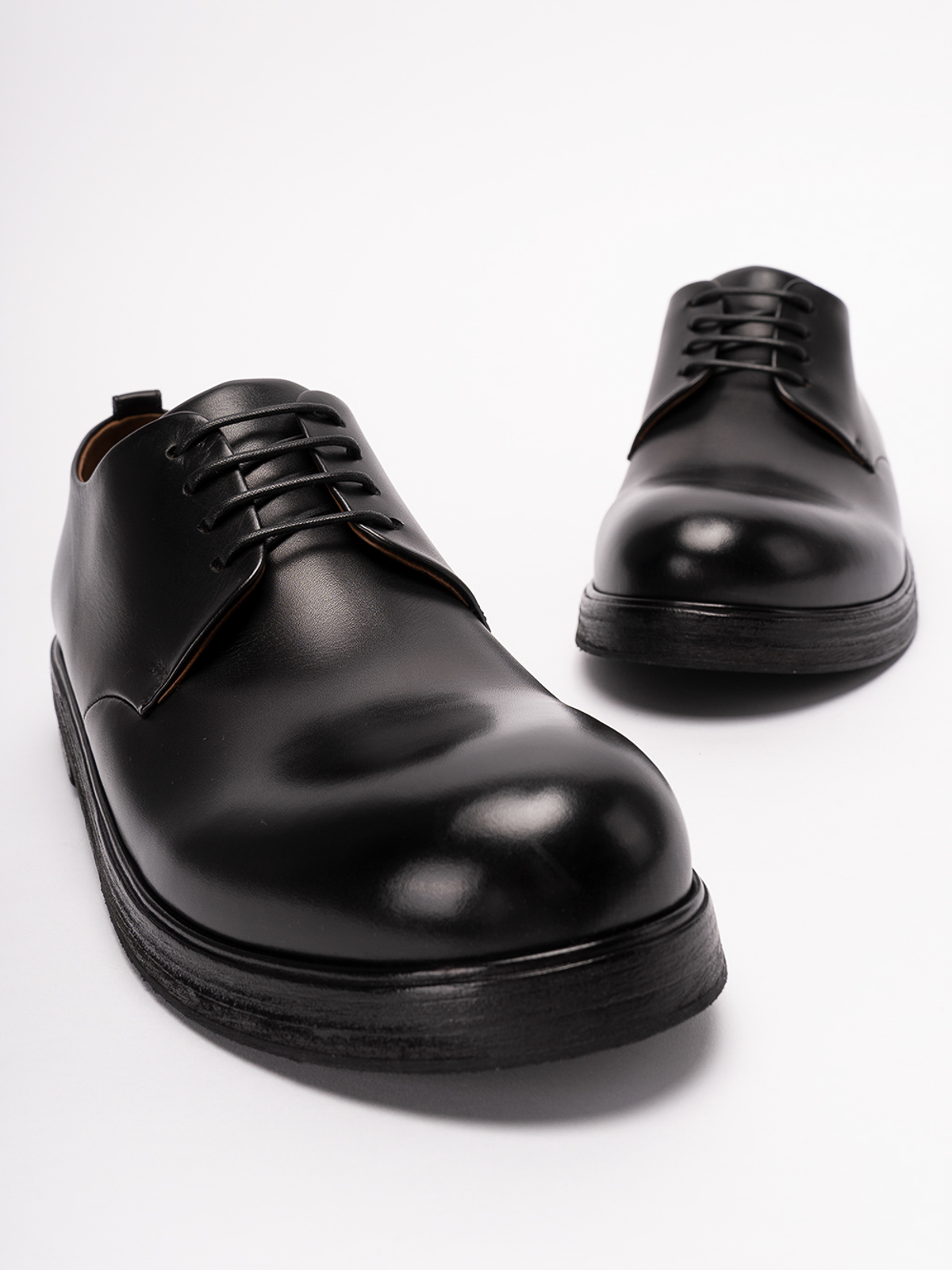 Shop Marsèll `zucca Zeppa` Leather Derby Shoes In Black