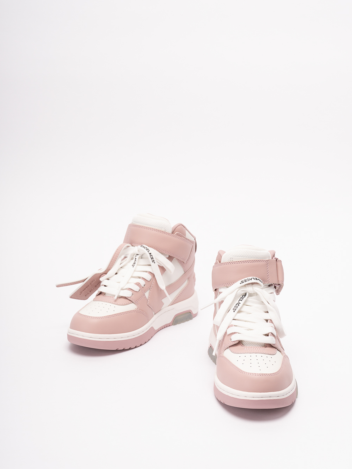 Shop Off-white `out Of Office Mid Top Leather` Sneakers In Rosado