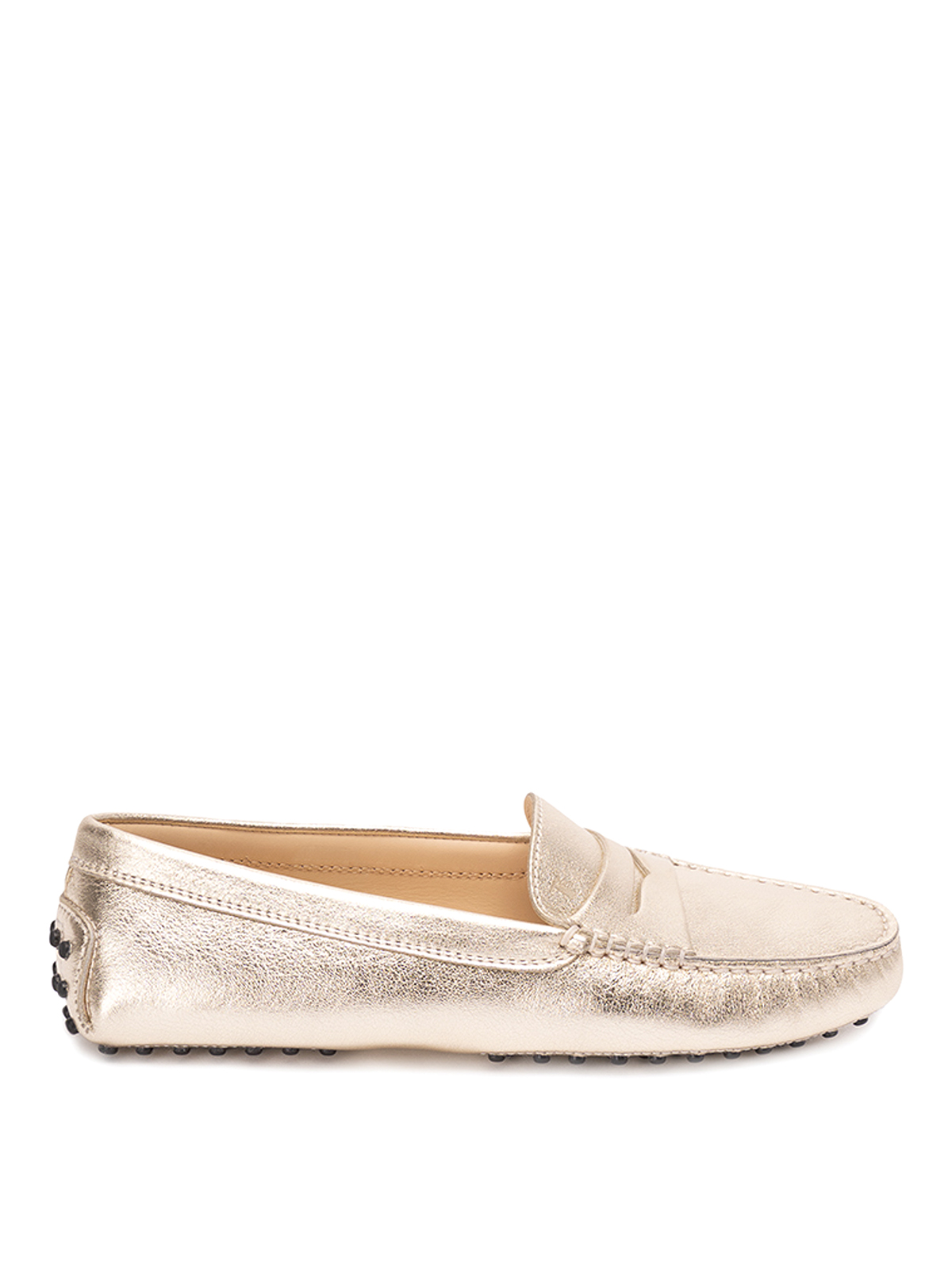 Shop Tod's `gommini` Leather Loafers In White