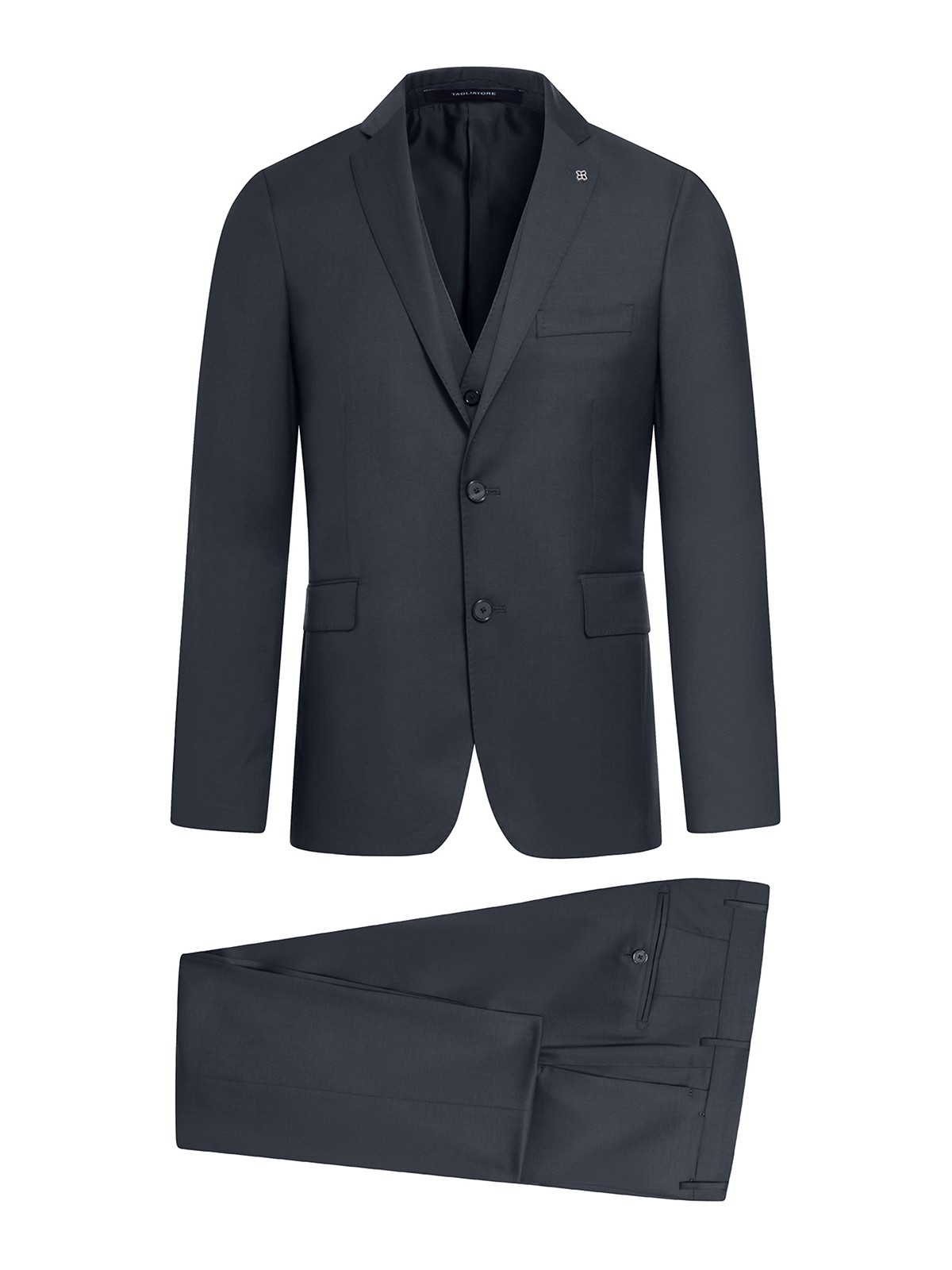 Shop Tagliatore Bruce Jacket Suit With Vest In Dark Grey