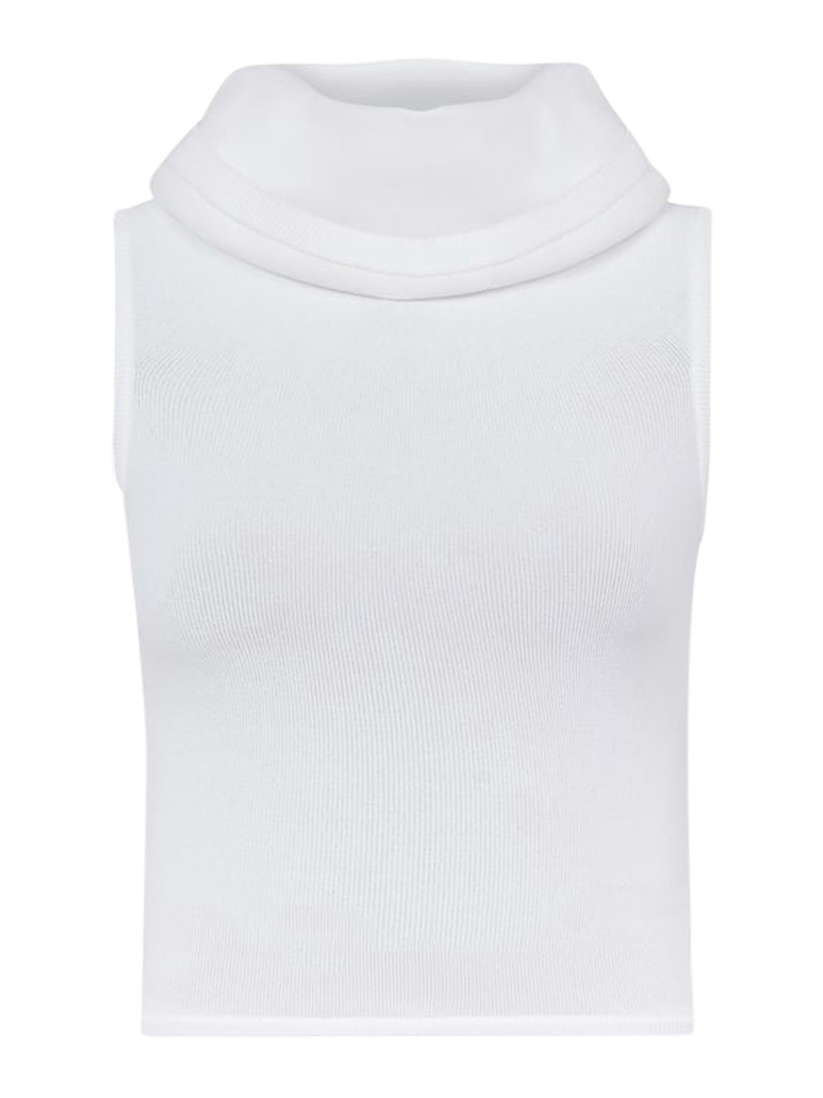 Shop Alaïa Crop Hooded Top In White