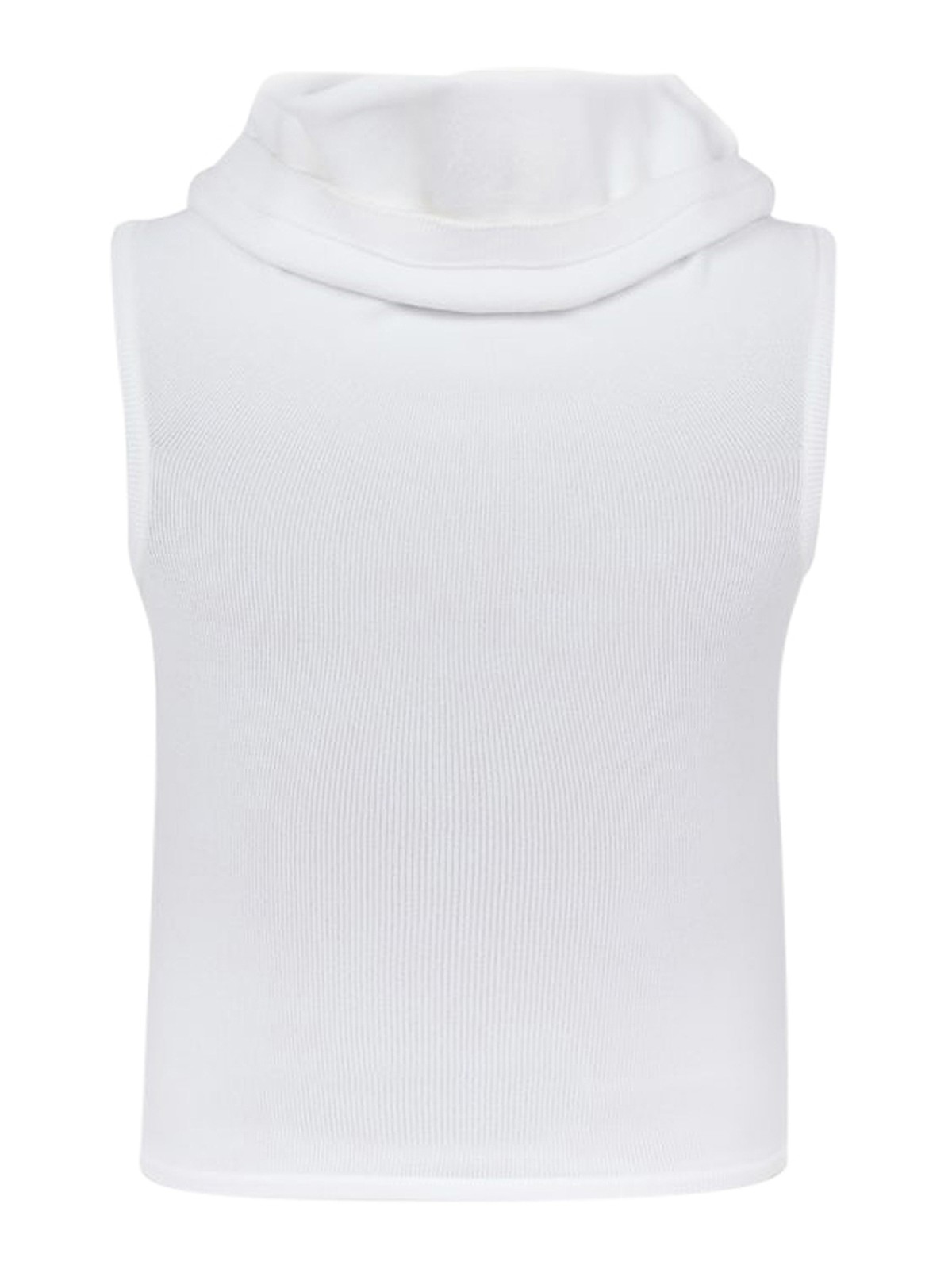 Shop Alaïa Crop Hooded Top In White