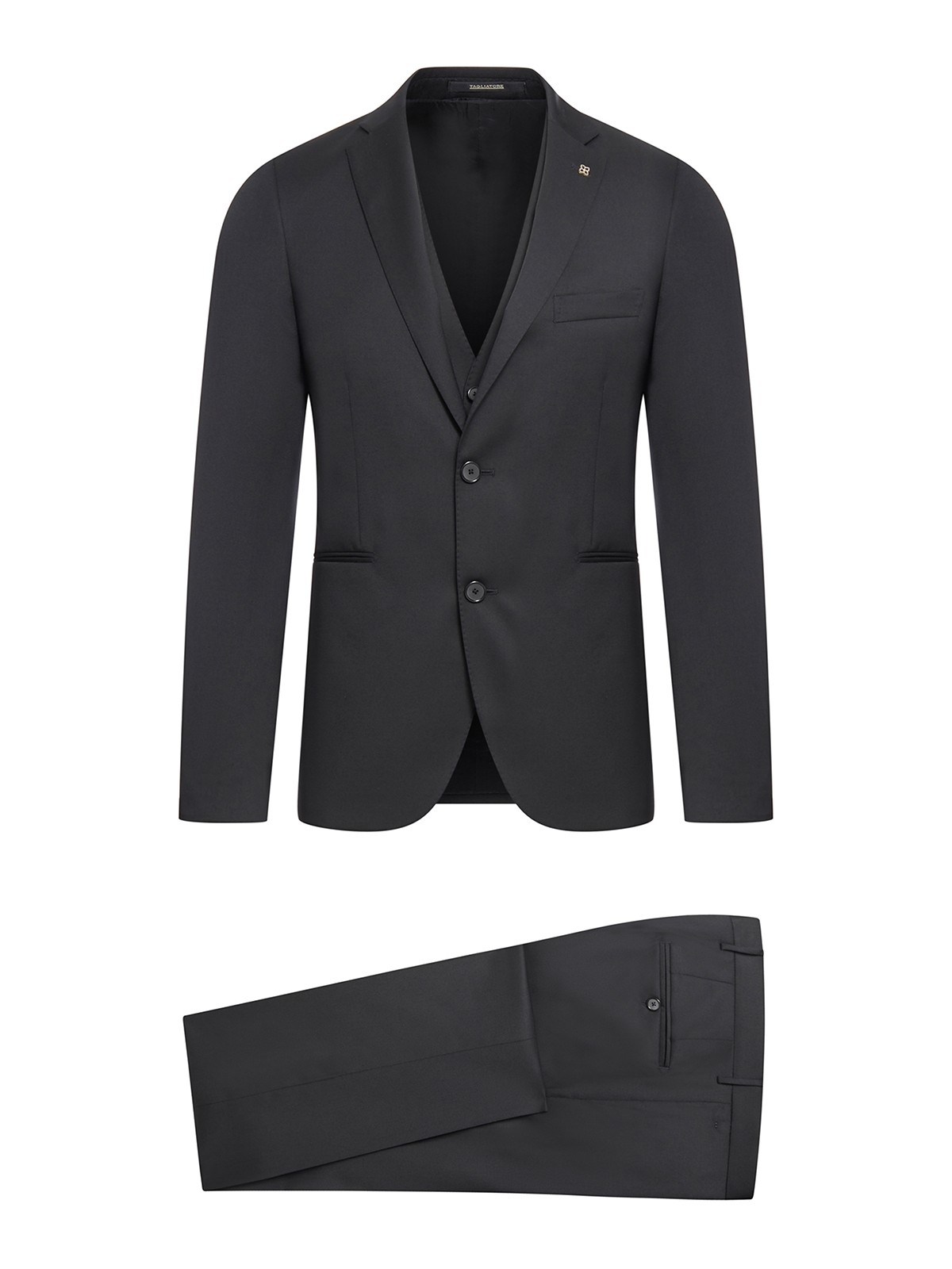 Shop Tagliatore Suit+gilet In Black