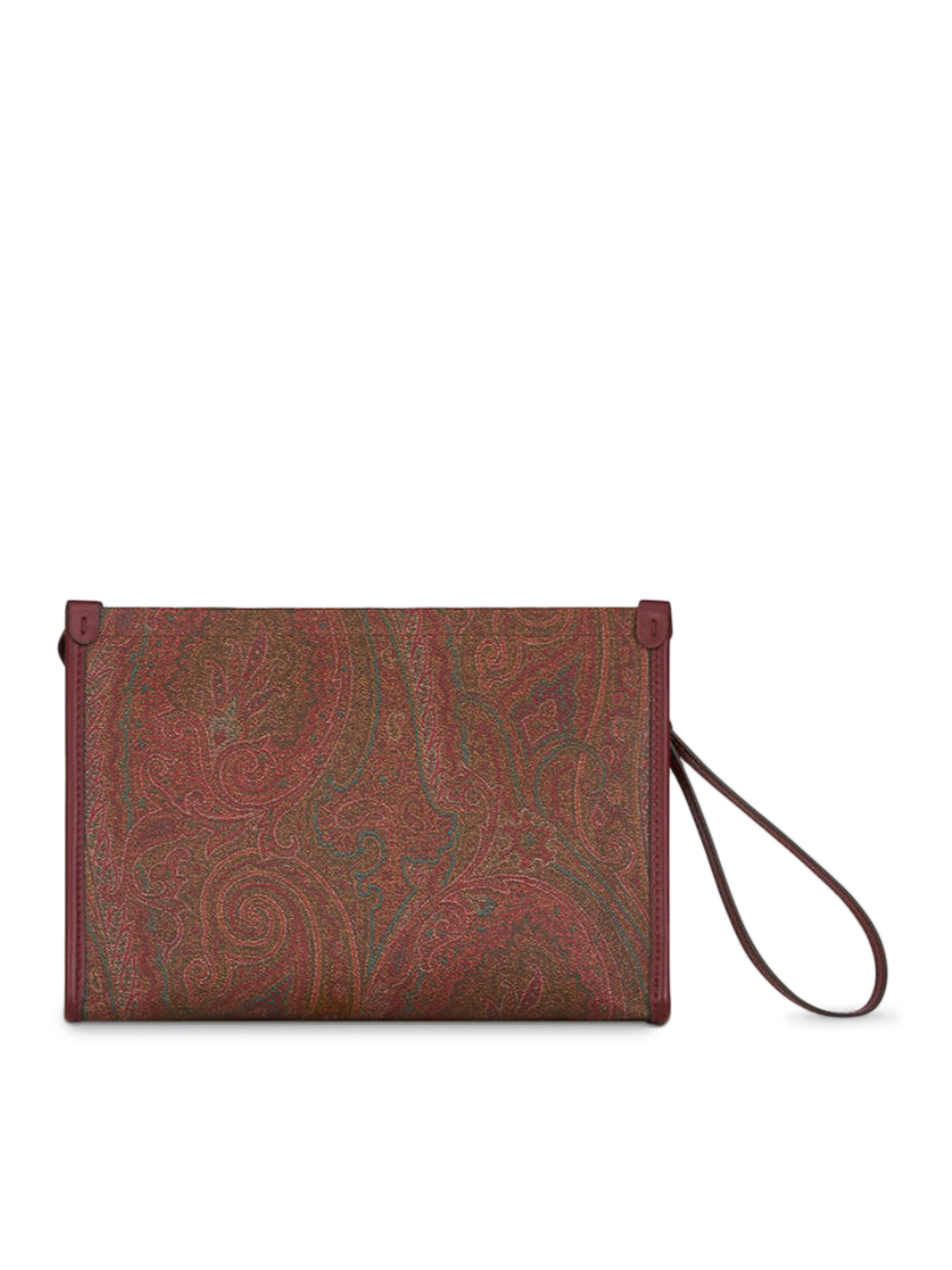 Shop Etro Logo Clutch In Multicolour