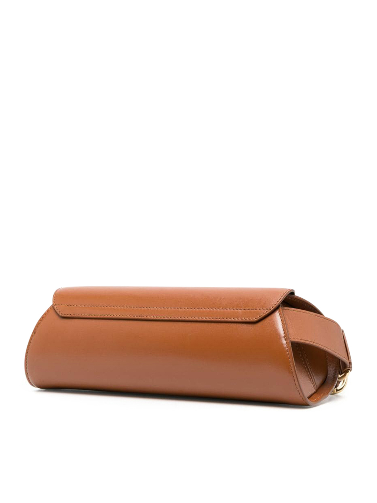 Jil Sander Small Cannolo Shoulder Bag In Brown