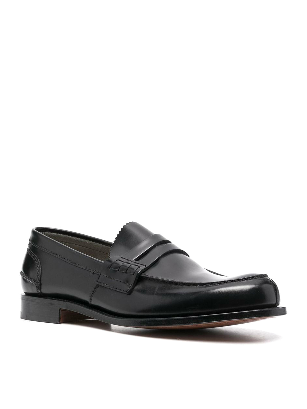 Shop Church's Leather Loafers In Black