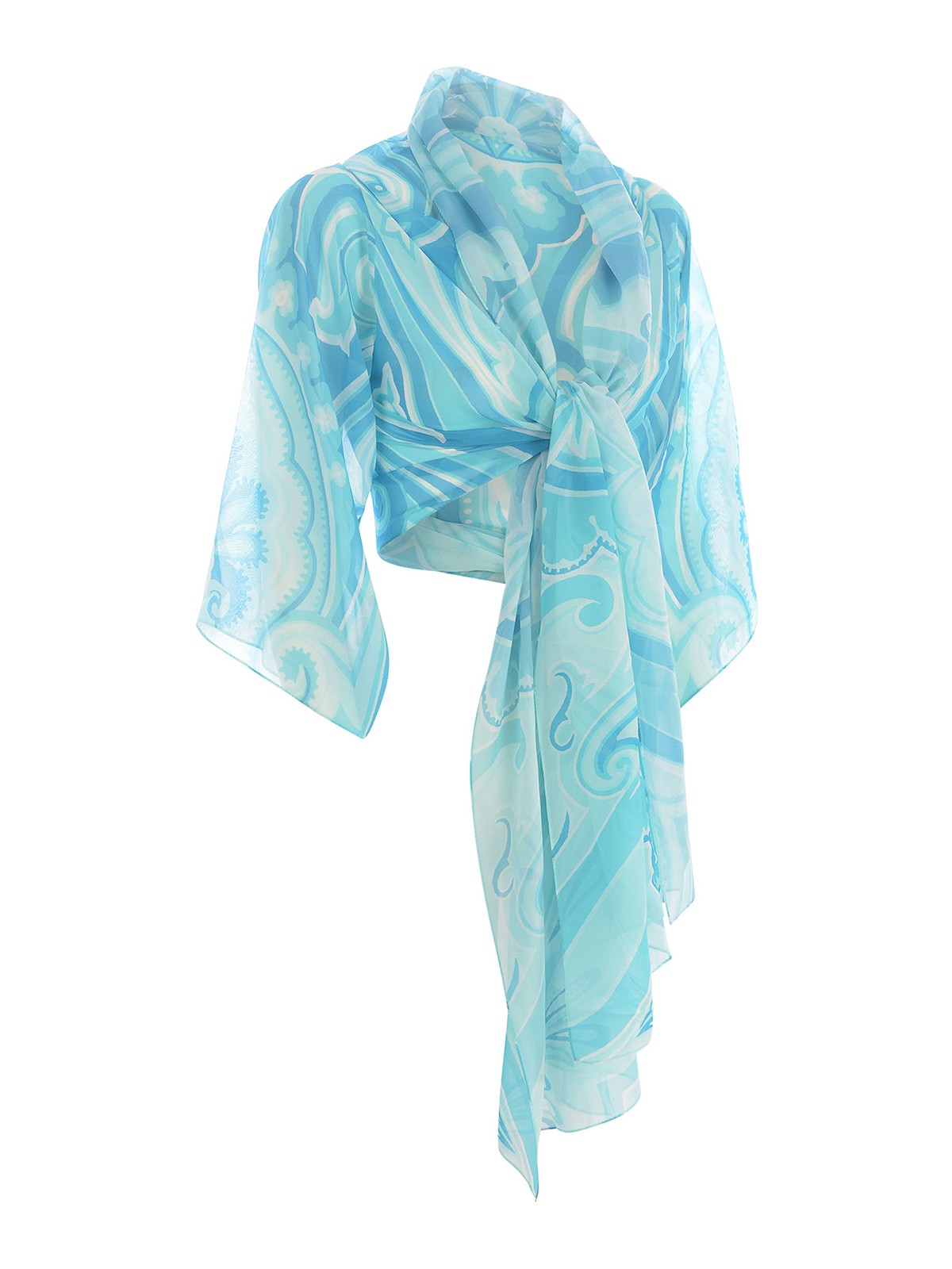 Shop Etro Shawl In Silk In Blue