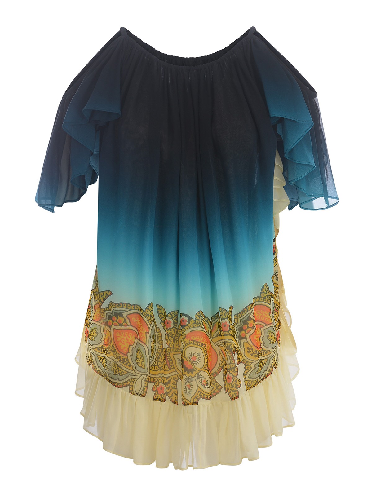 Shop Etro Dress  In Silk In Blue