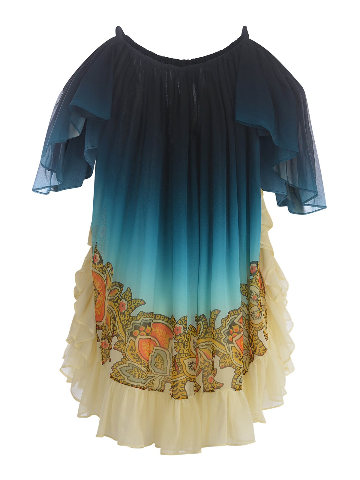 Shop Etro Dress  In Silk In Blue