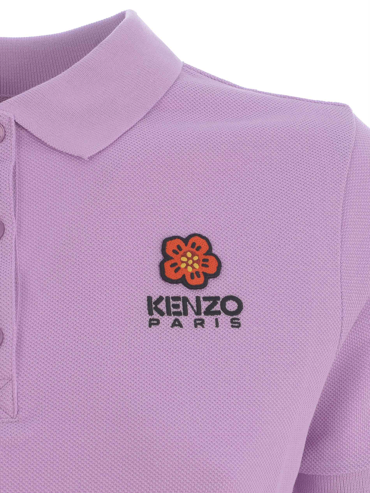 Shop Kenzo Polo Shirt  In Cotton In Light Purple