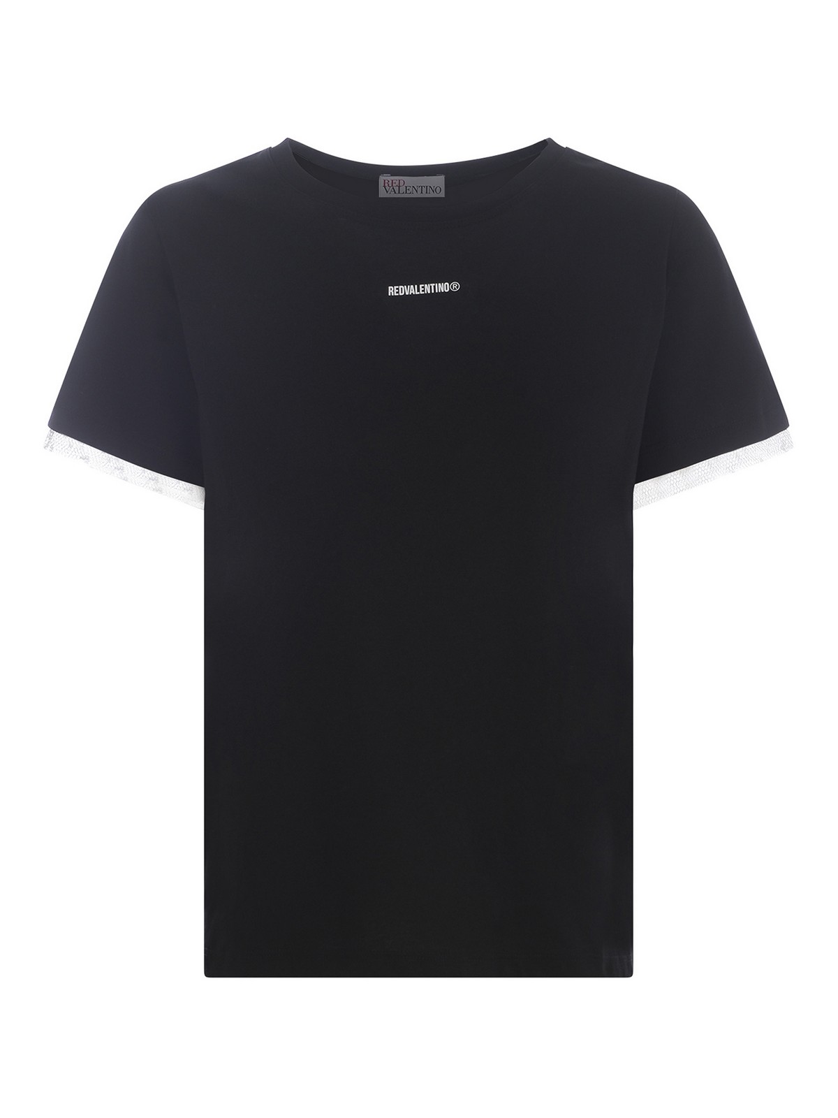 Red Valentino T-shirt  In Cotton In Black