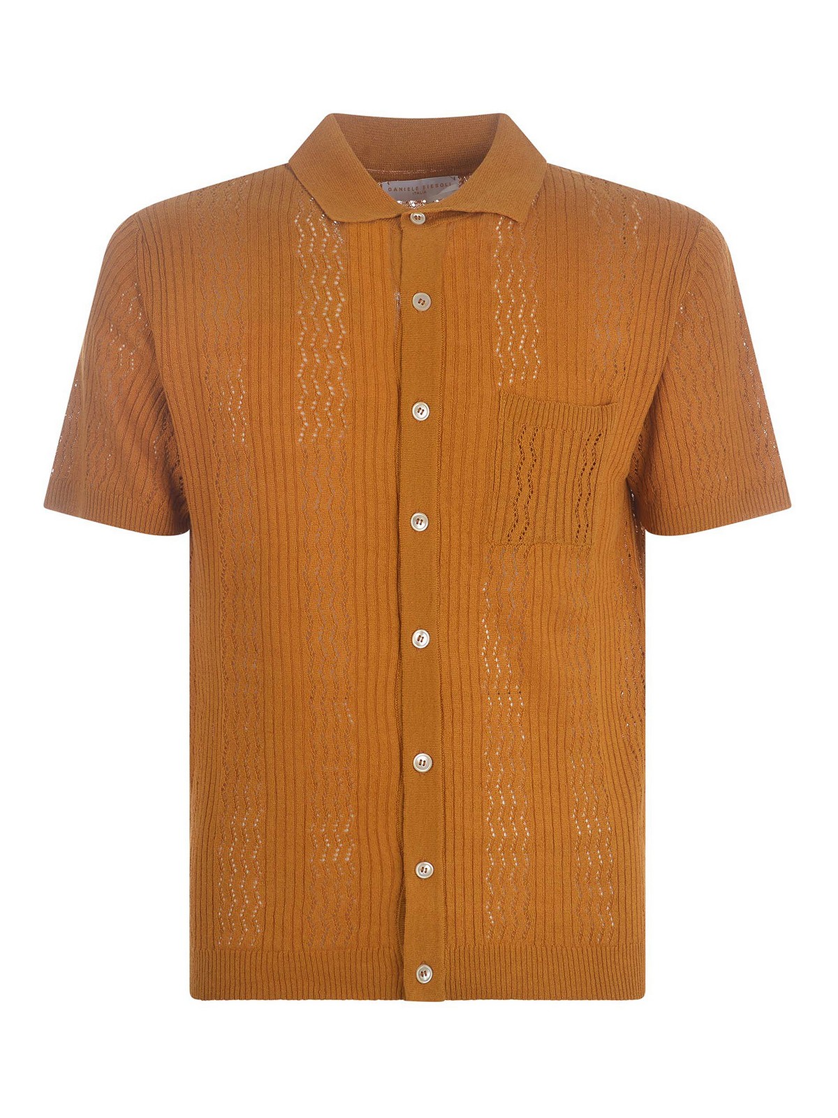 Shop Daniele Fiesoli Knitted Polo Shirt  In Dark Yellow