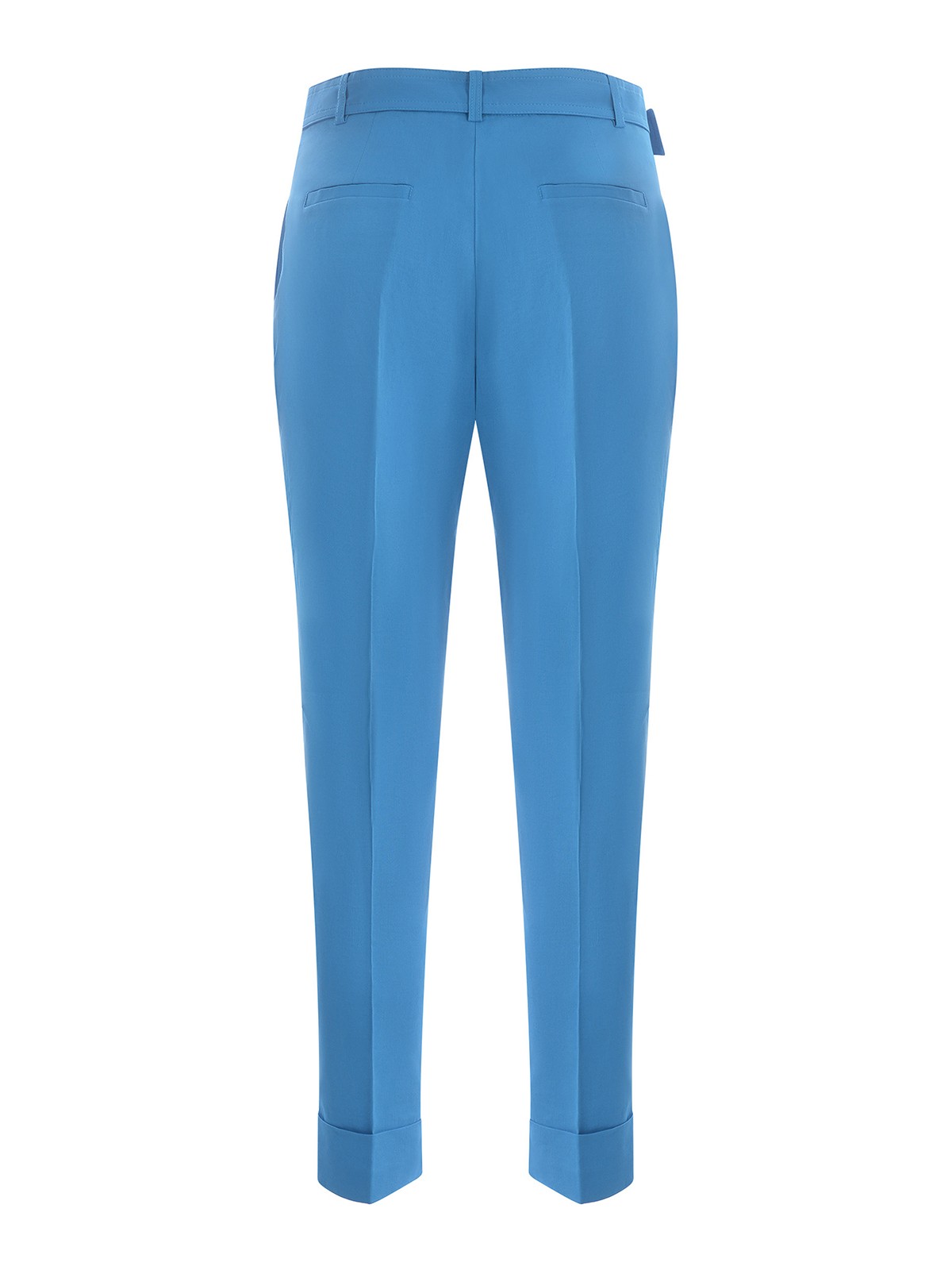 Shop Pinko Trousers   In Stretch Linen In Blue
