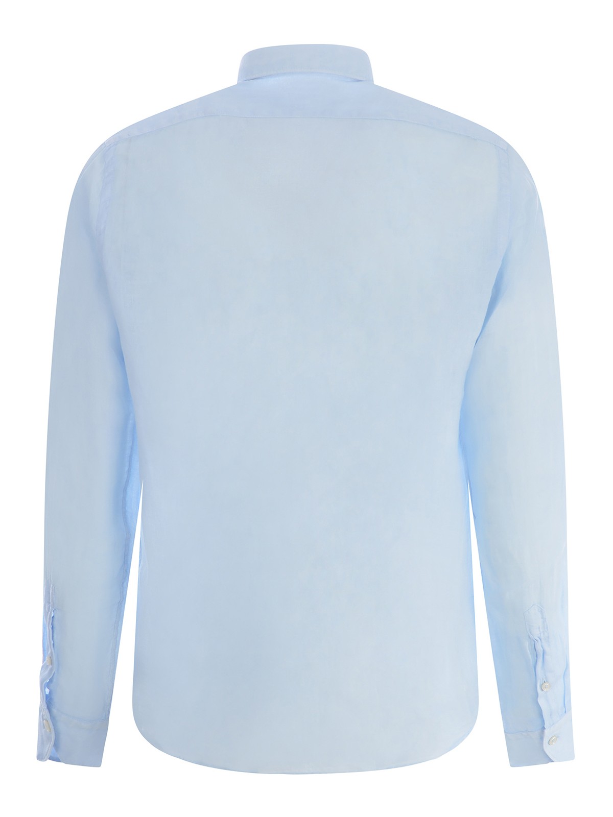 Shop Xacus Shirt  In Linen In Light Blue