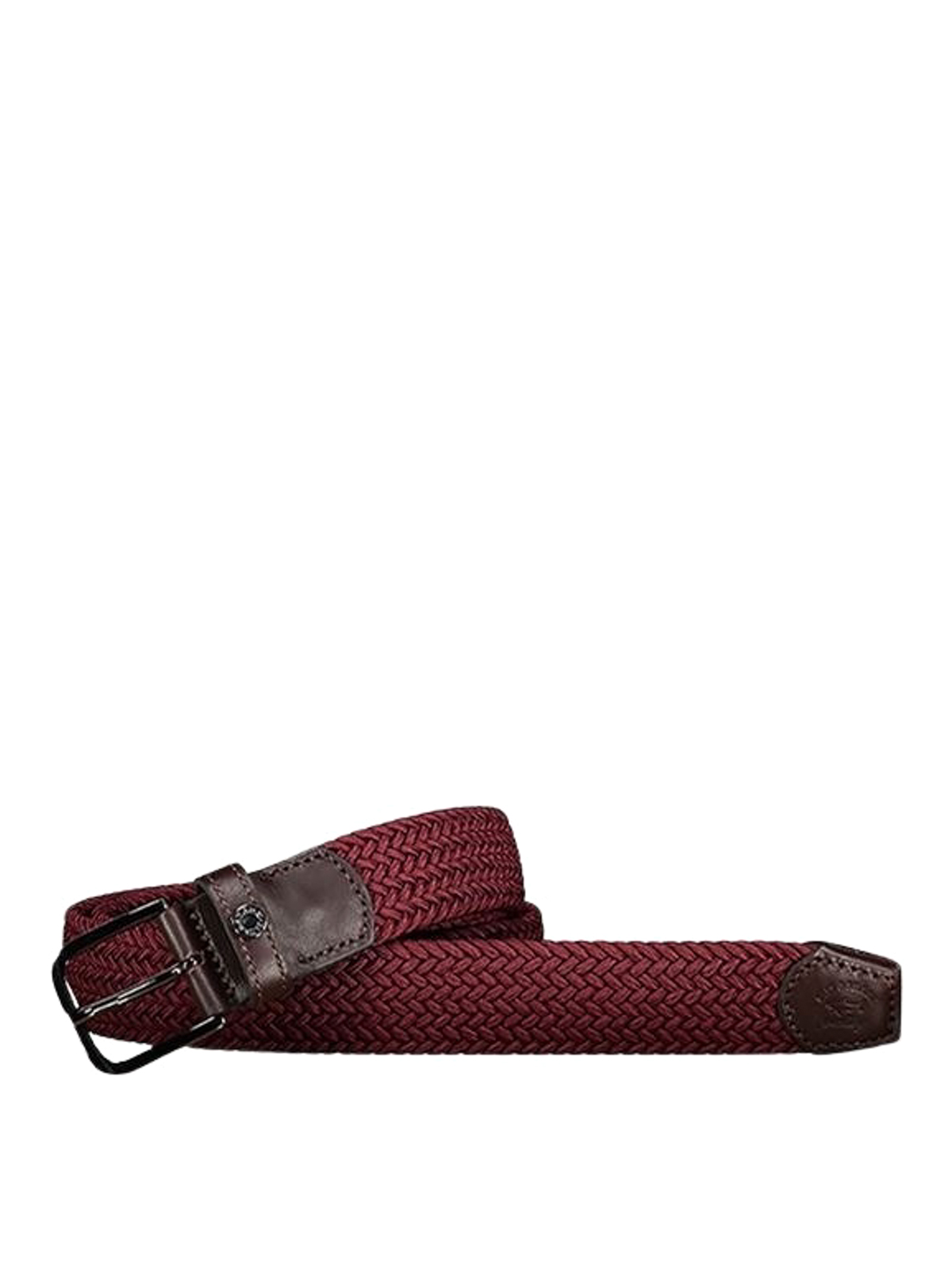 Shop Paul & Shark Braided Elasticated Belt In Dark Red
