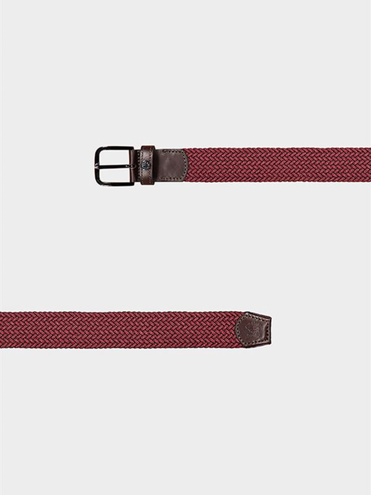 Shop Paul & Shark Braided Elasticated Belt In Dark Red