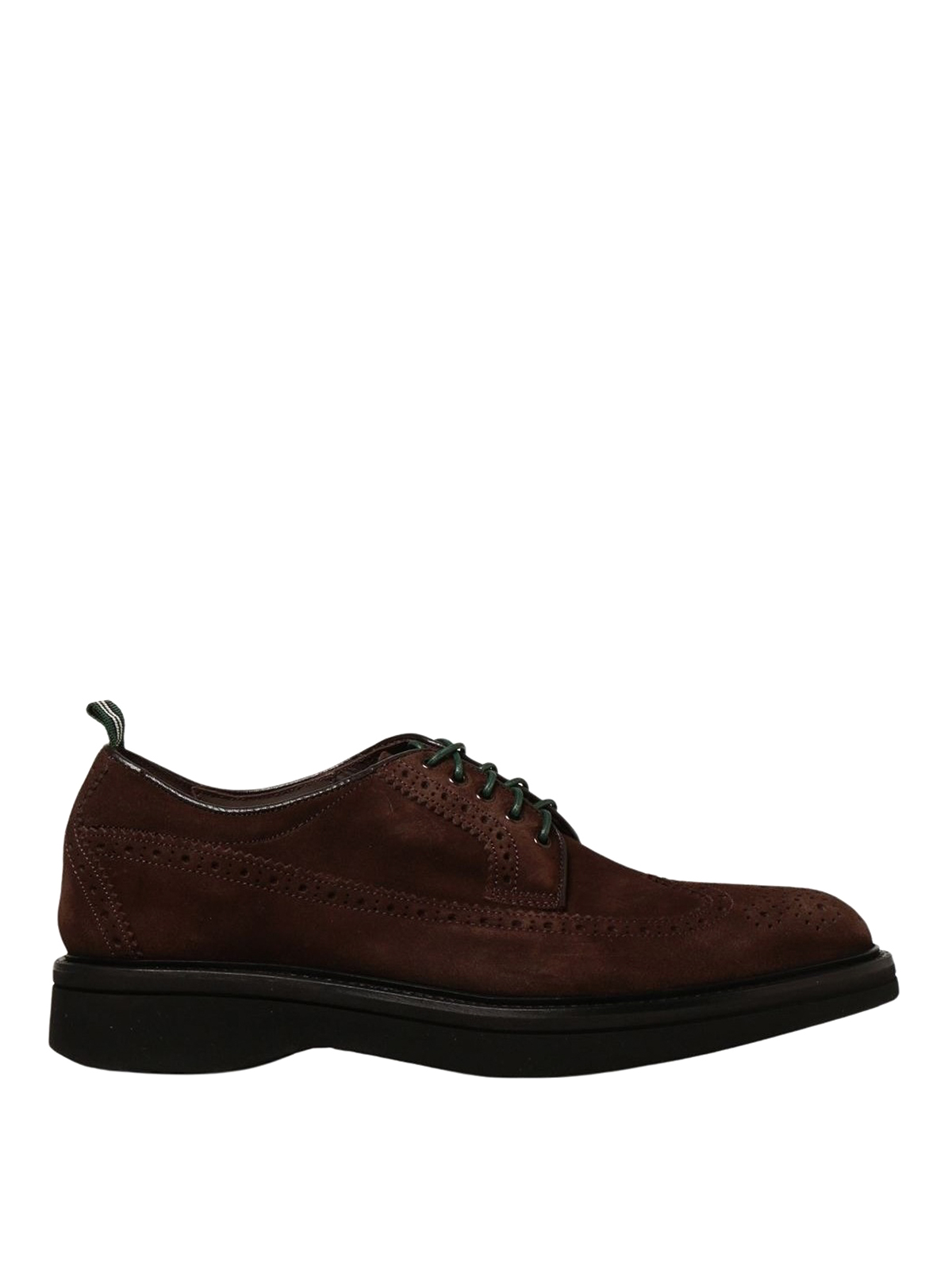 Green George Suede Lace-up Shoes With In Brown