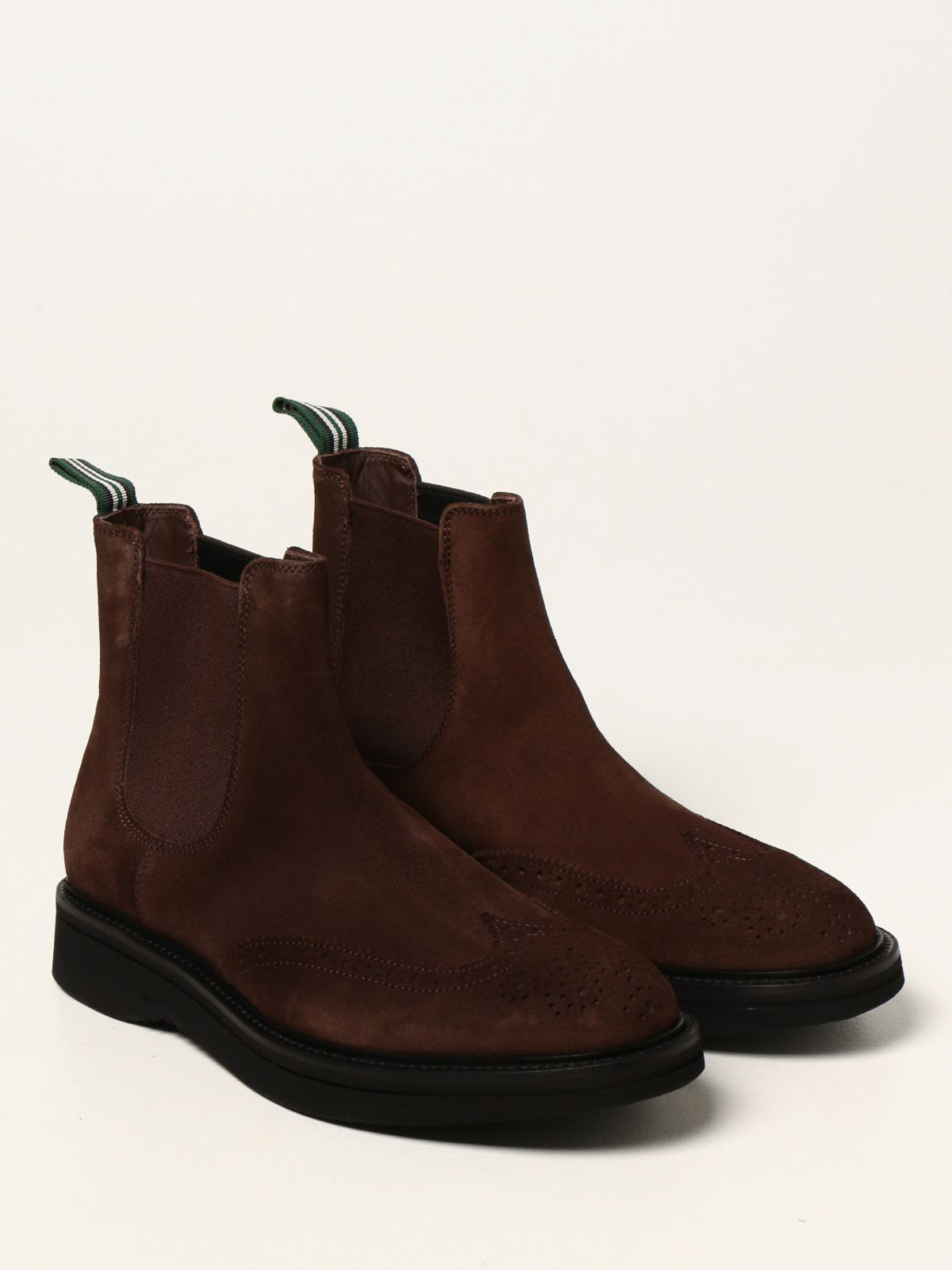 Shop Green George Suede Ankle Boots With Motif In Brown