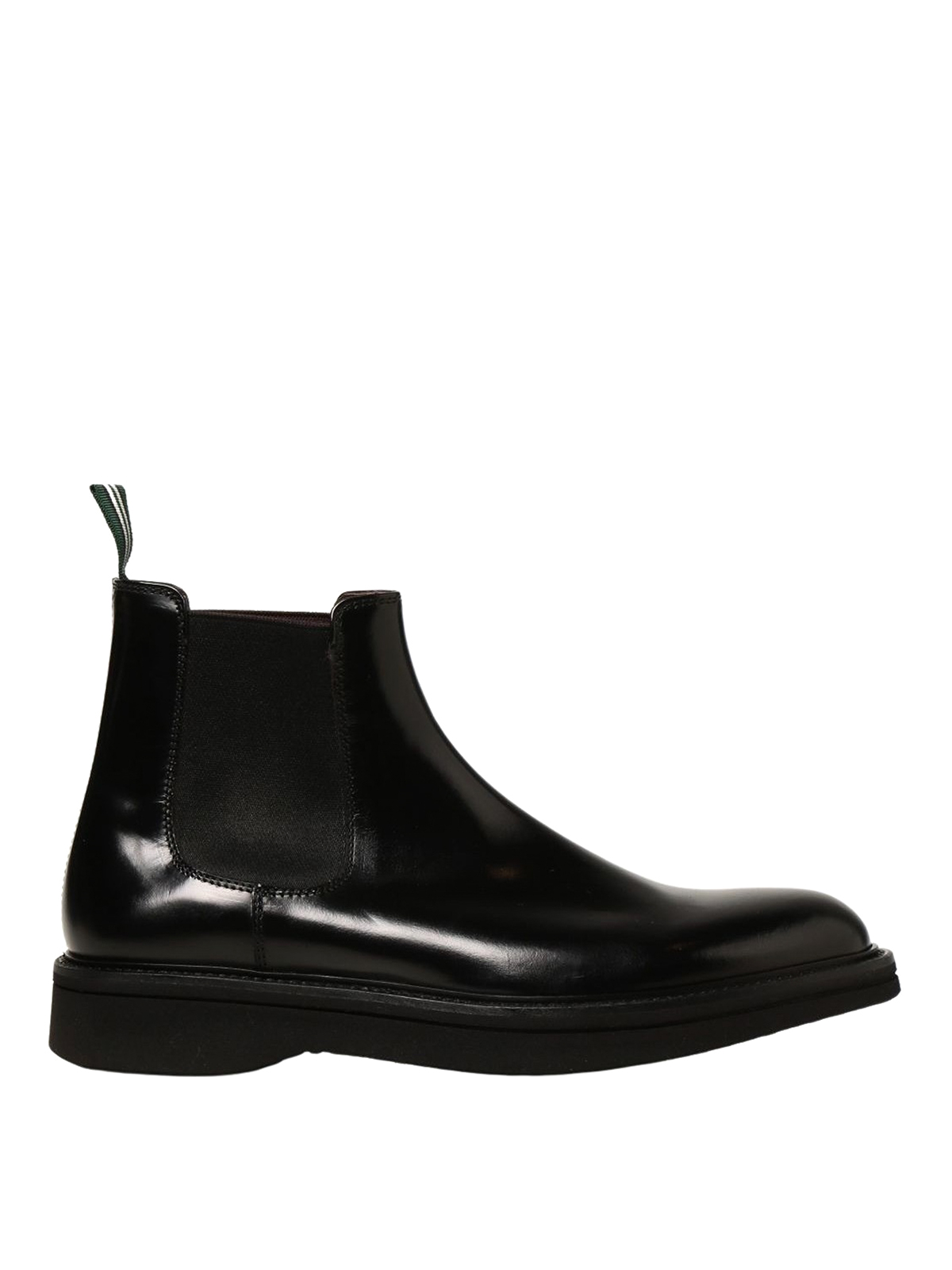 Shop Green George Beatles Ankle Boots In Leather Po In Black
