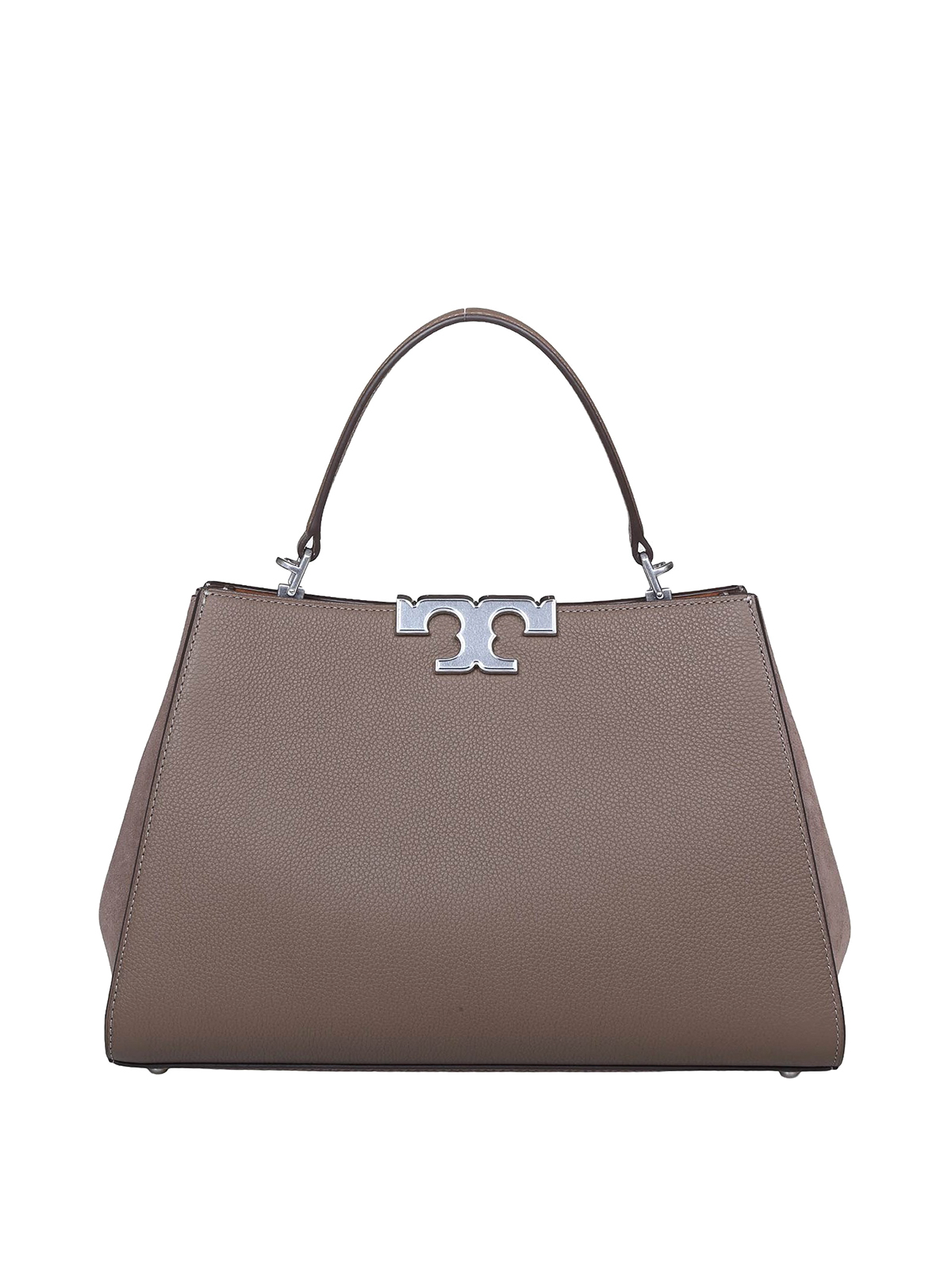 Tory Burch Eleanor Pebbled In Taupe Leather In Brown