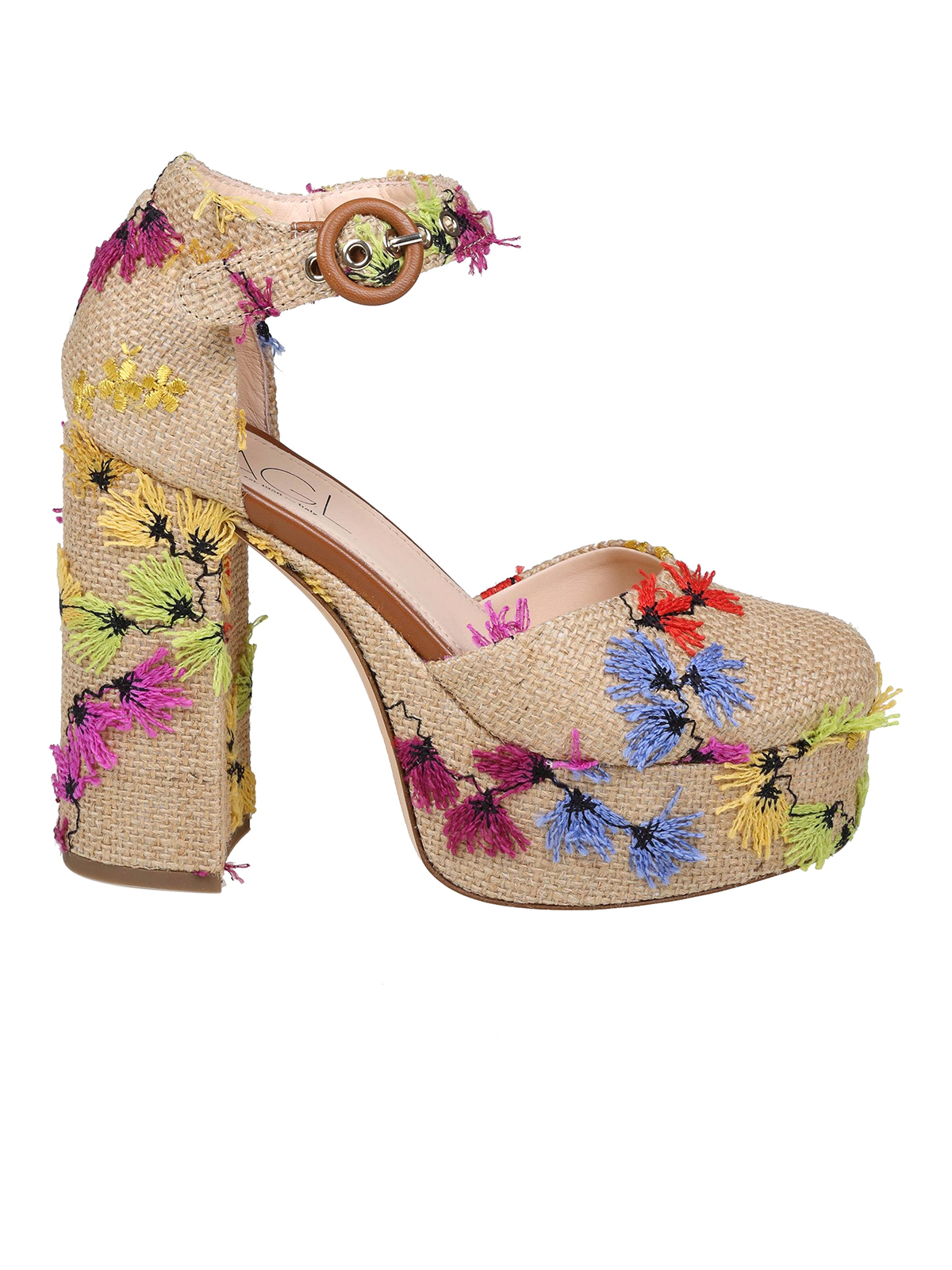 Court shoes AGL Agl pump in raffia with multicolor flowers