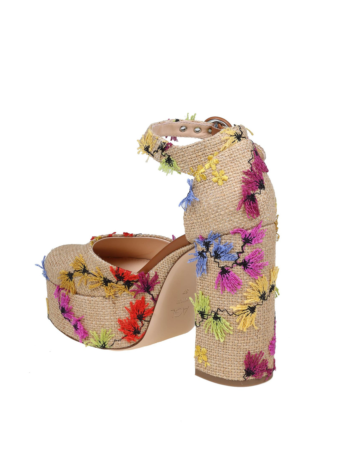 Court shoes AGL Agl pump in raffia with multicolor flowers