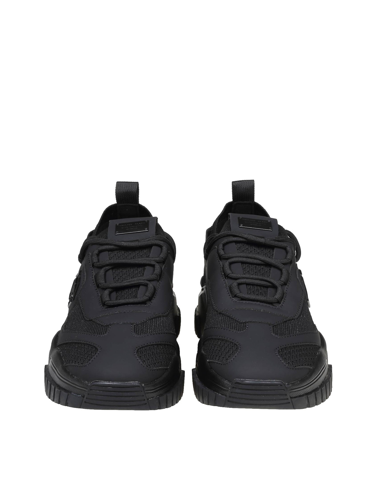 Shop Philipp Plein Black Hexagon Runner Sneakers