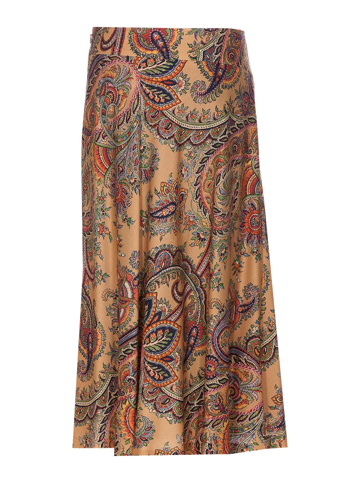 Shop Etro Printed Long Skirt In Multicolour