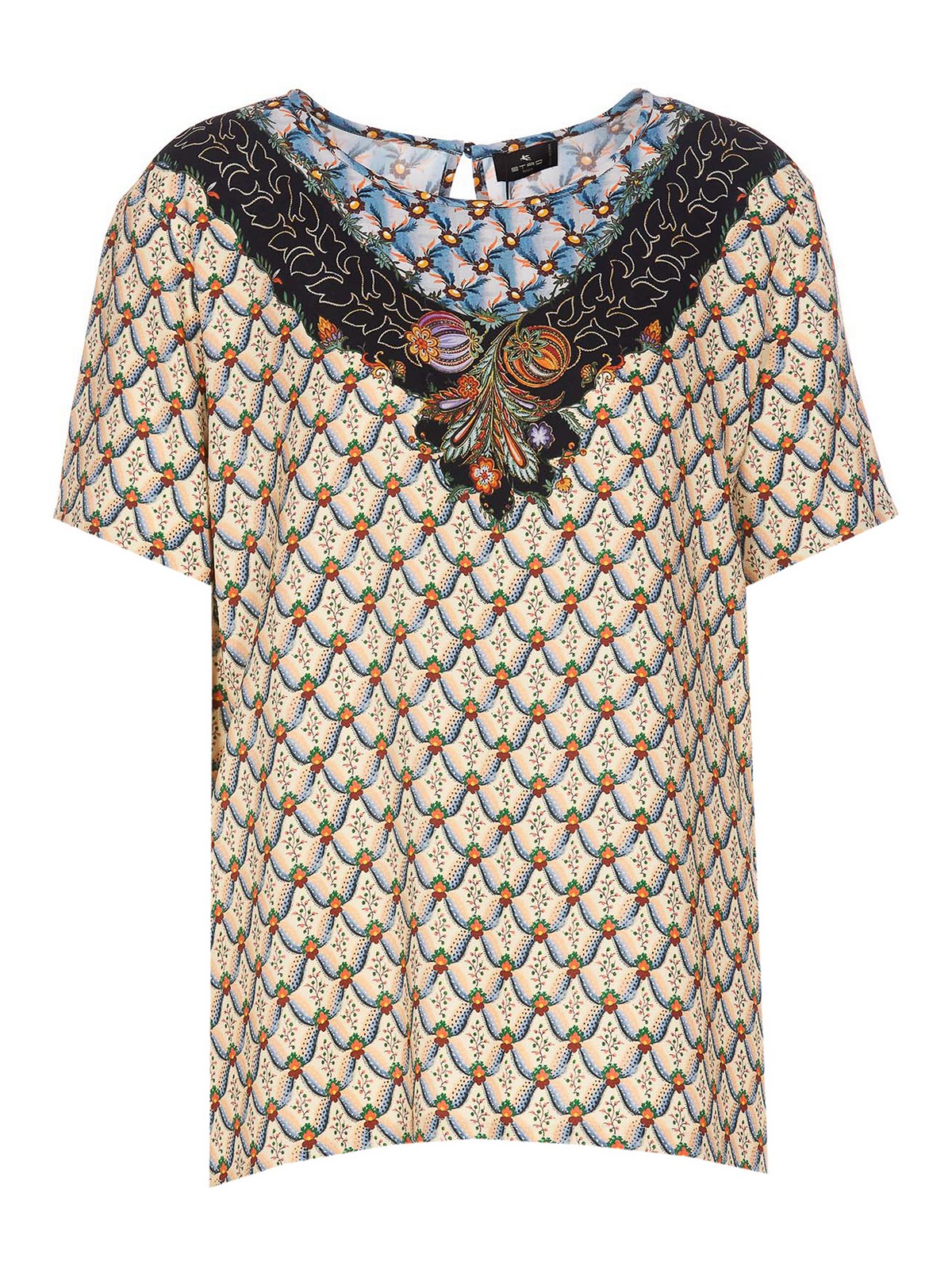 Shop Etro Floral Print Top In Negro
