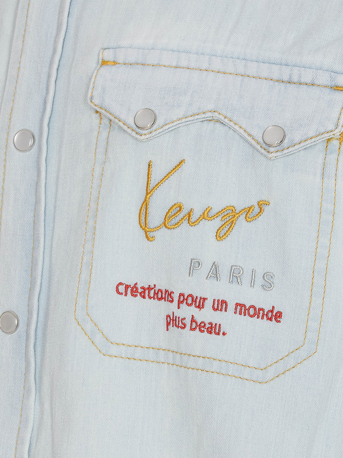 Shop Kenzo Signature Western Shirt In Blue